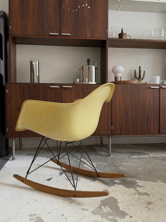 RAR rope edge fibreglass rocking chair by Charles & Ray Eames for Herman Miller