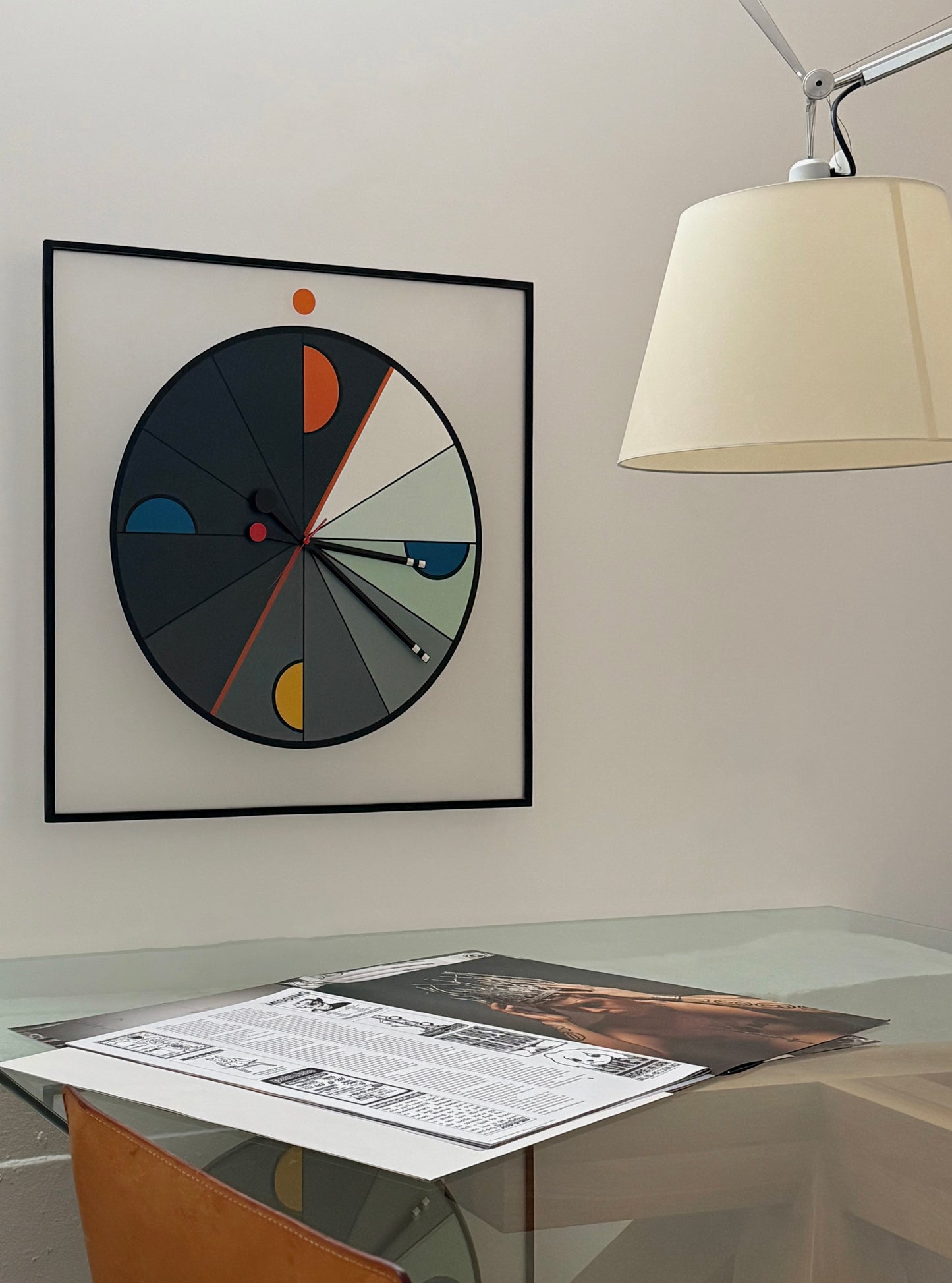 Extra-large wall clock by Kurt B. Delbanco for Morphos