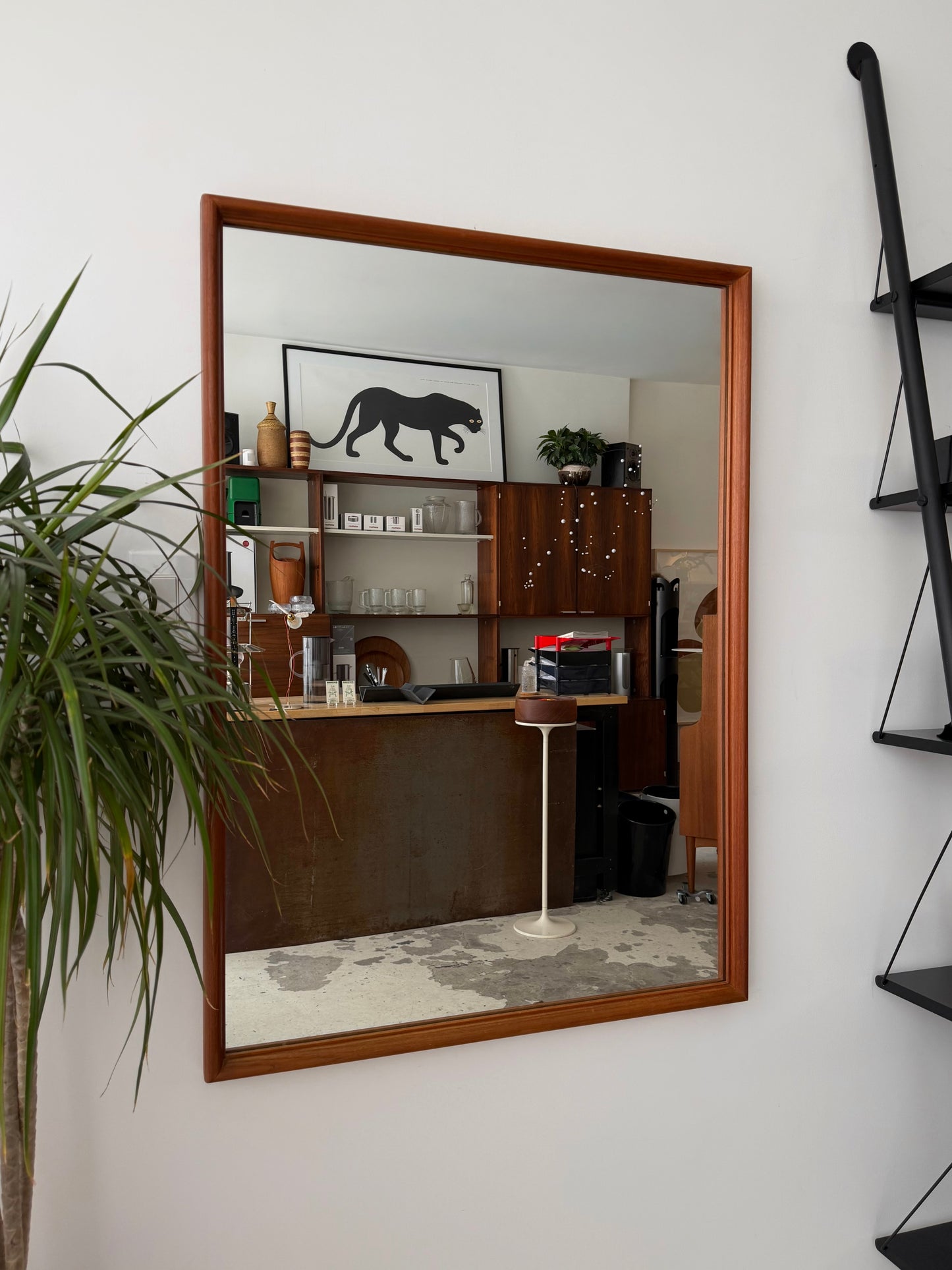 Grand miroir en teck