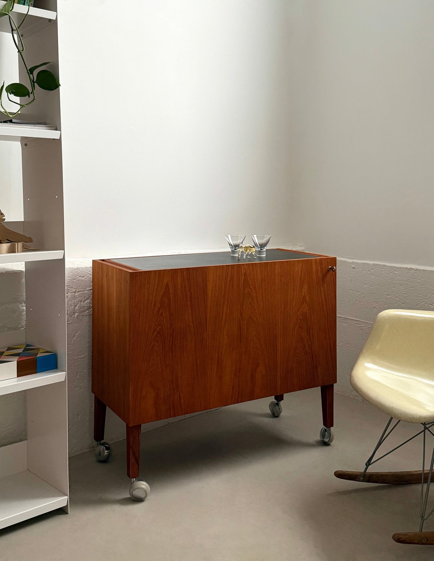 Teak hydraulic bar by Kai Kristiansen for Feldballe Møbler