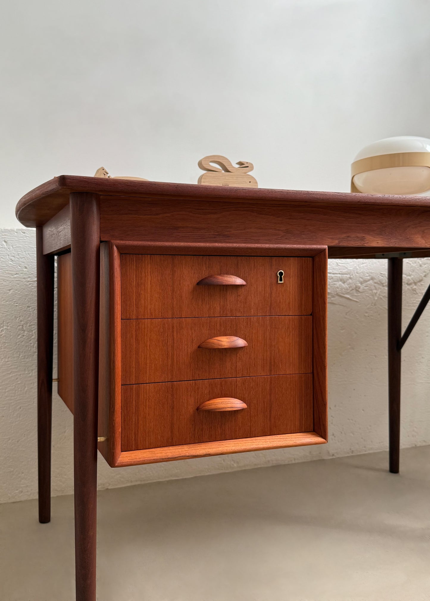Teak desk by Erik Buch for Oddense Maskinsnedkeri A-S