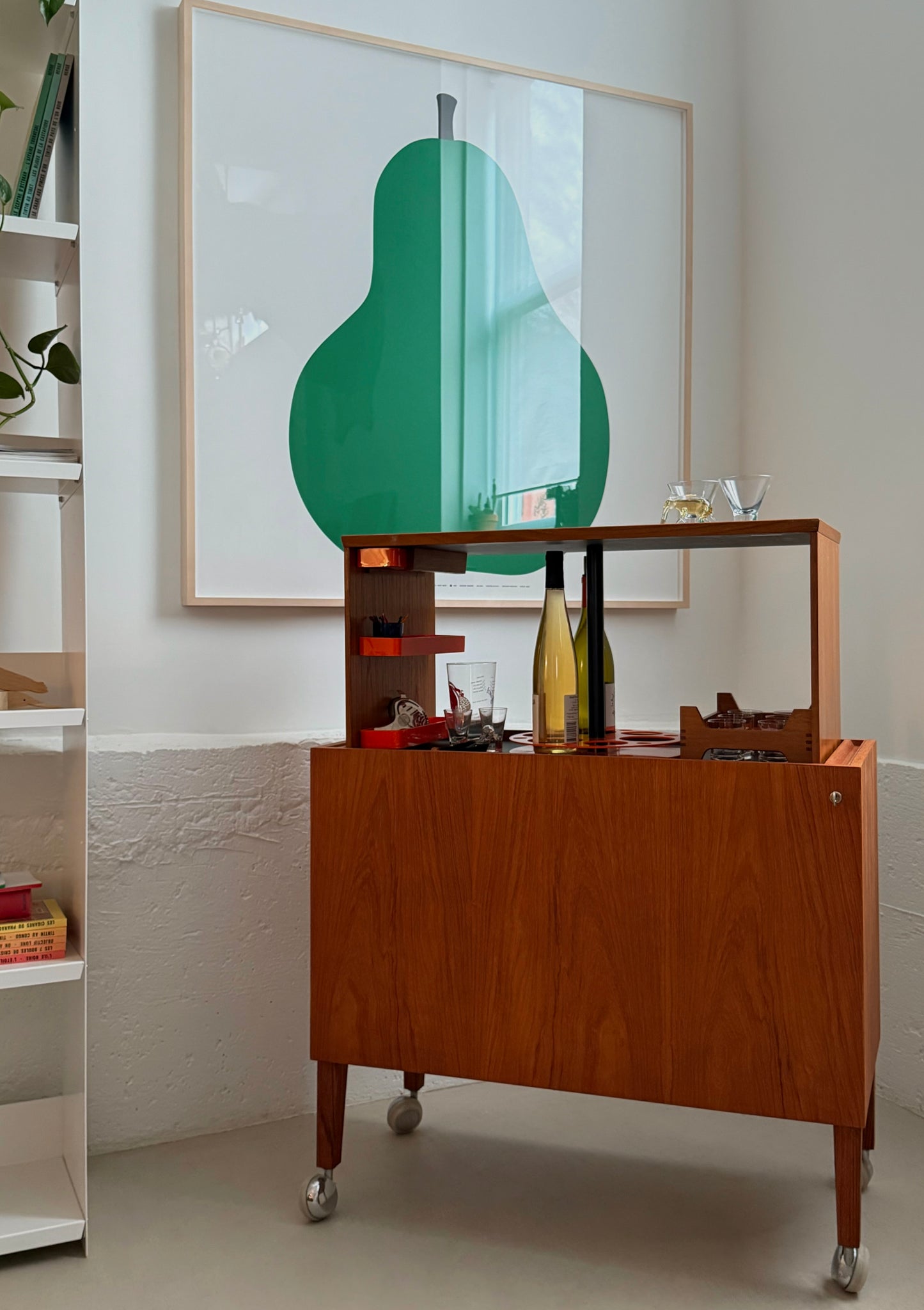 Teak hydraulic bar by Kai Kristiansen for Feldballe Møbler