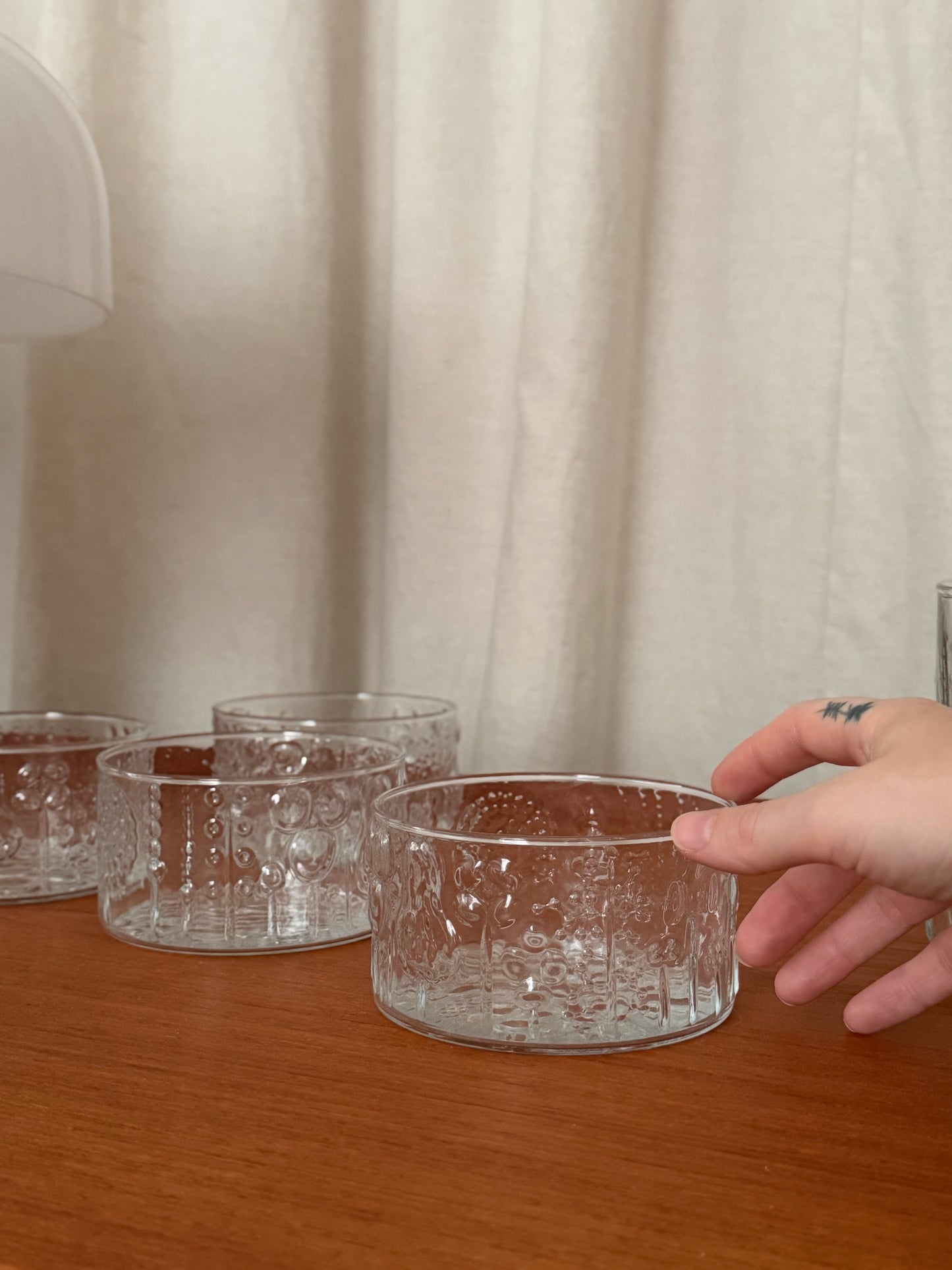 Set of 4 bowls by Oiva Toikka for Nuutajärvi
