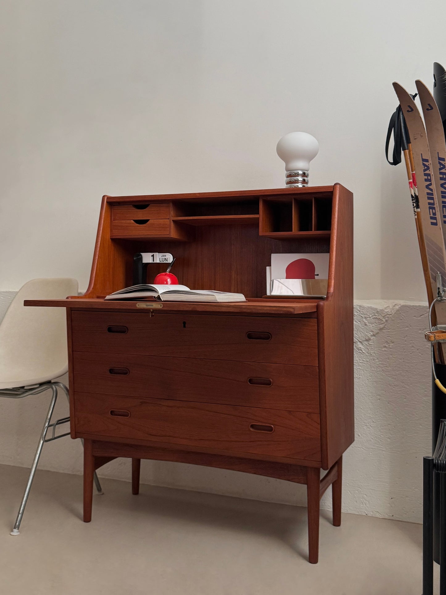 Teak secretary desk by Arne Wahl Iversen for Vinde Møbelfabrik