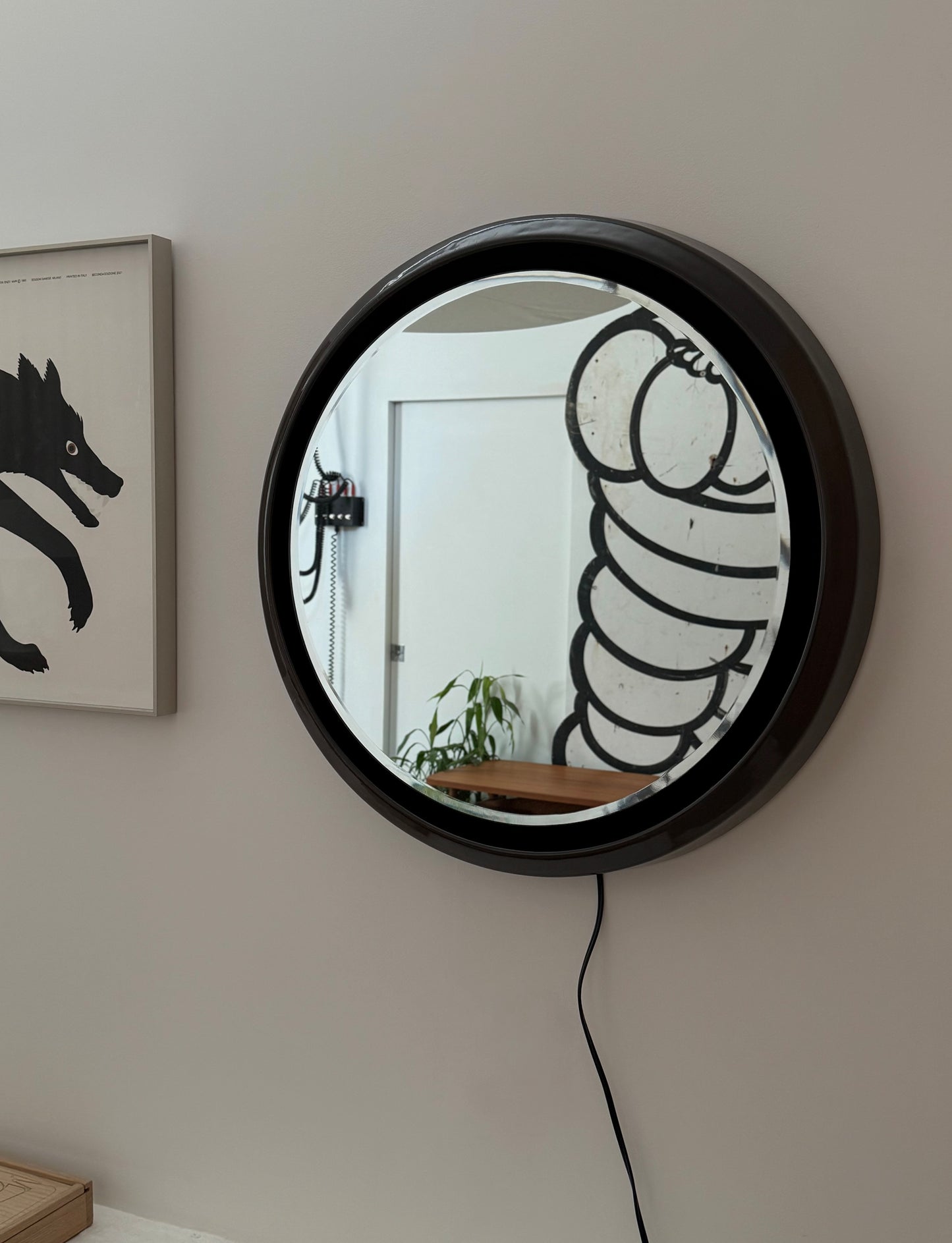 Backlit fibreglass mirror