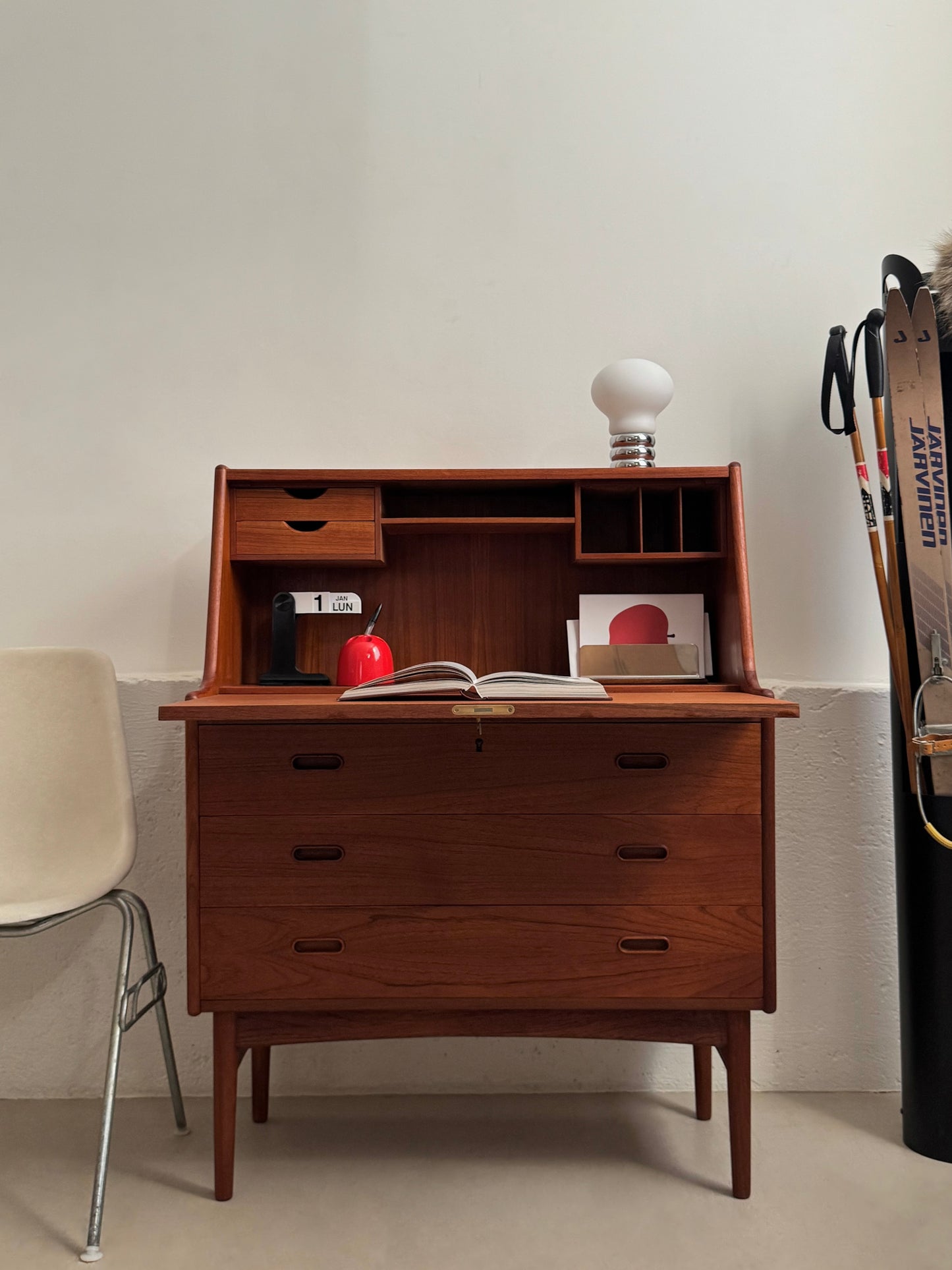 Teak secretary desk by Arne Wahl Iversen for Vinde Møbelfabrik