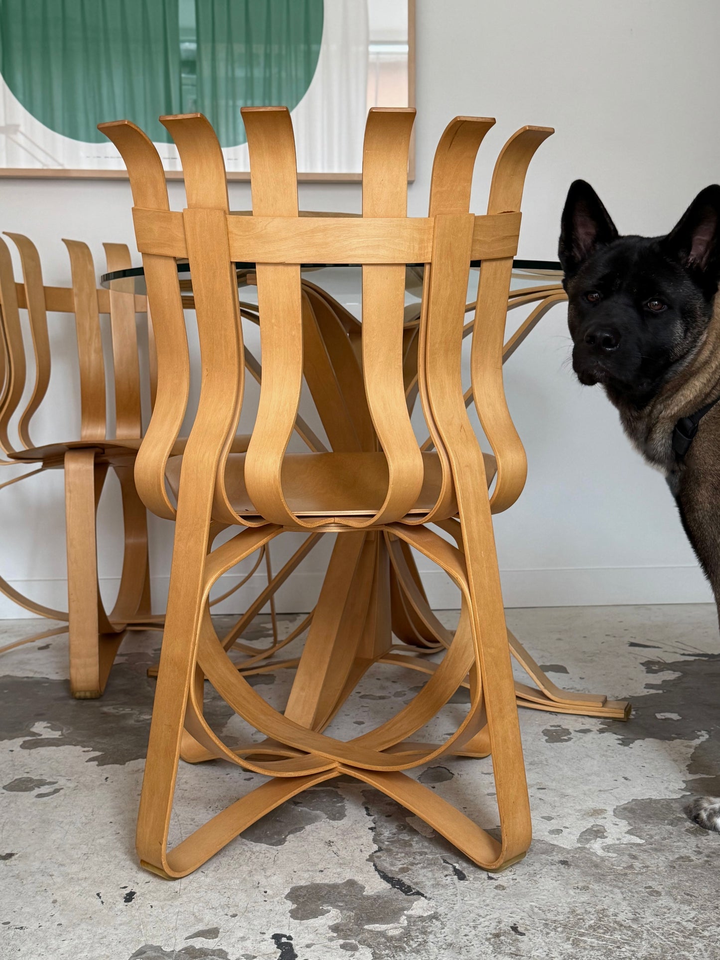 Dining set by Frank Gehry for Knoll