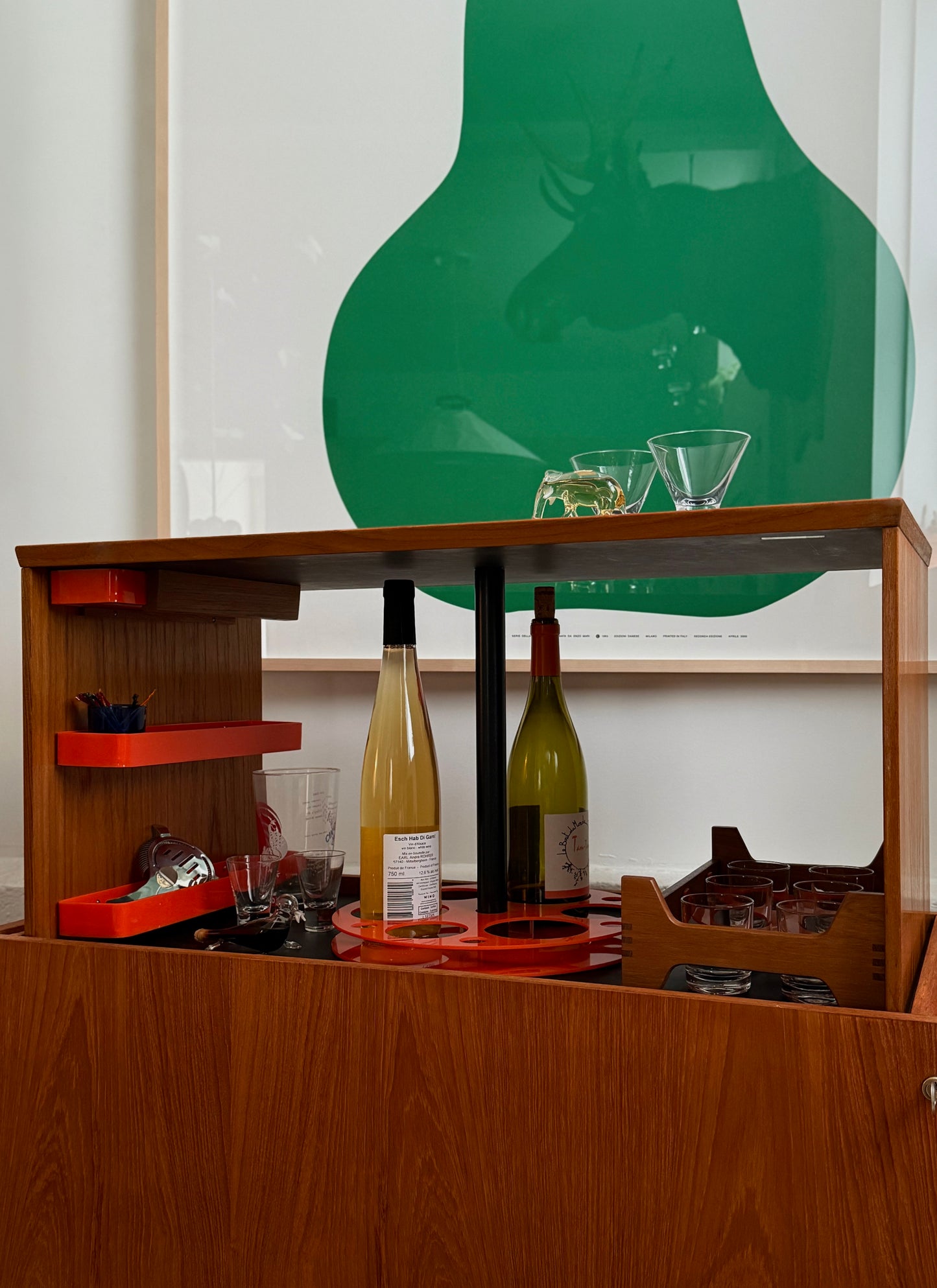 Teak hydraulic bar by Kai Kristiansen for Feldballe Møbler