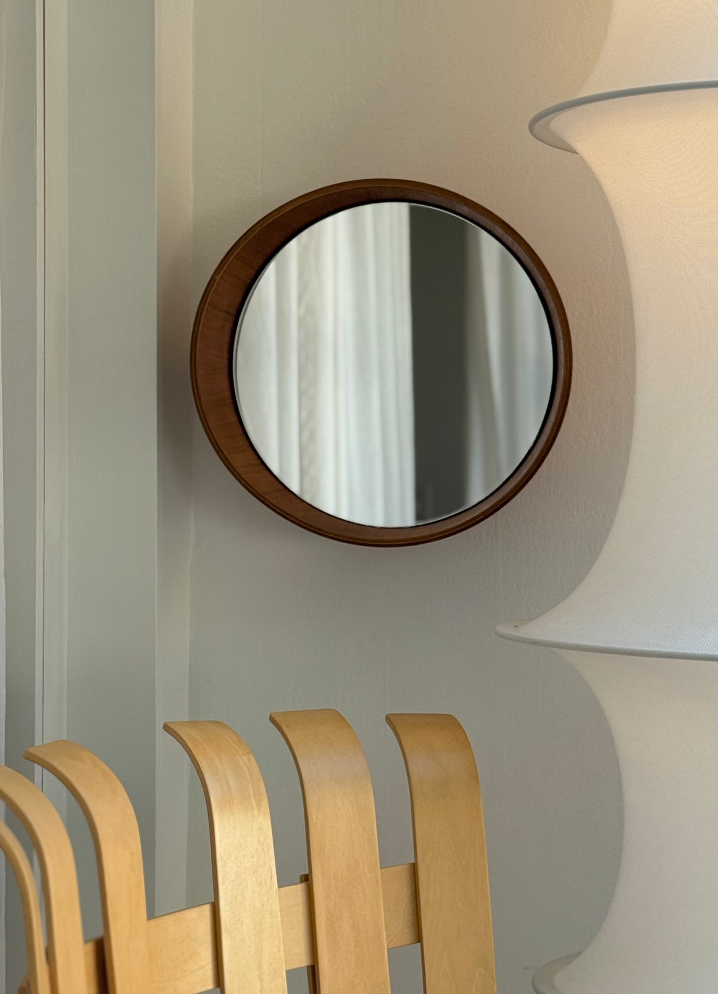 Small teak mirror