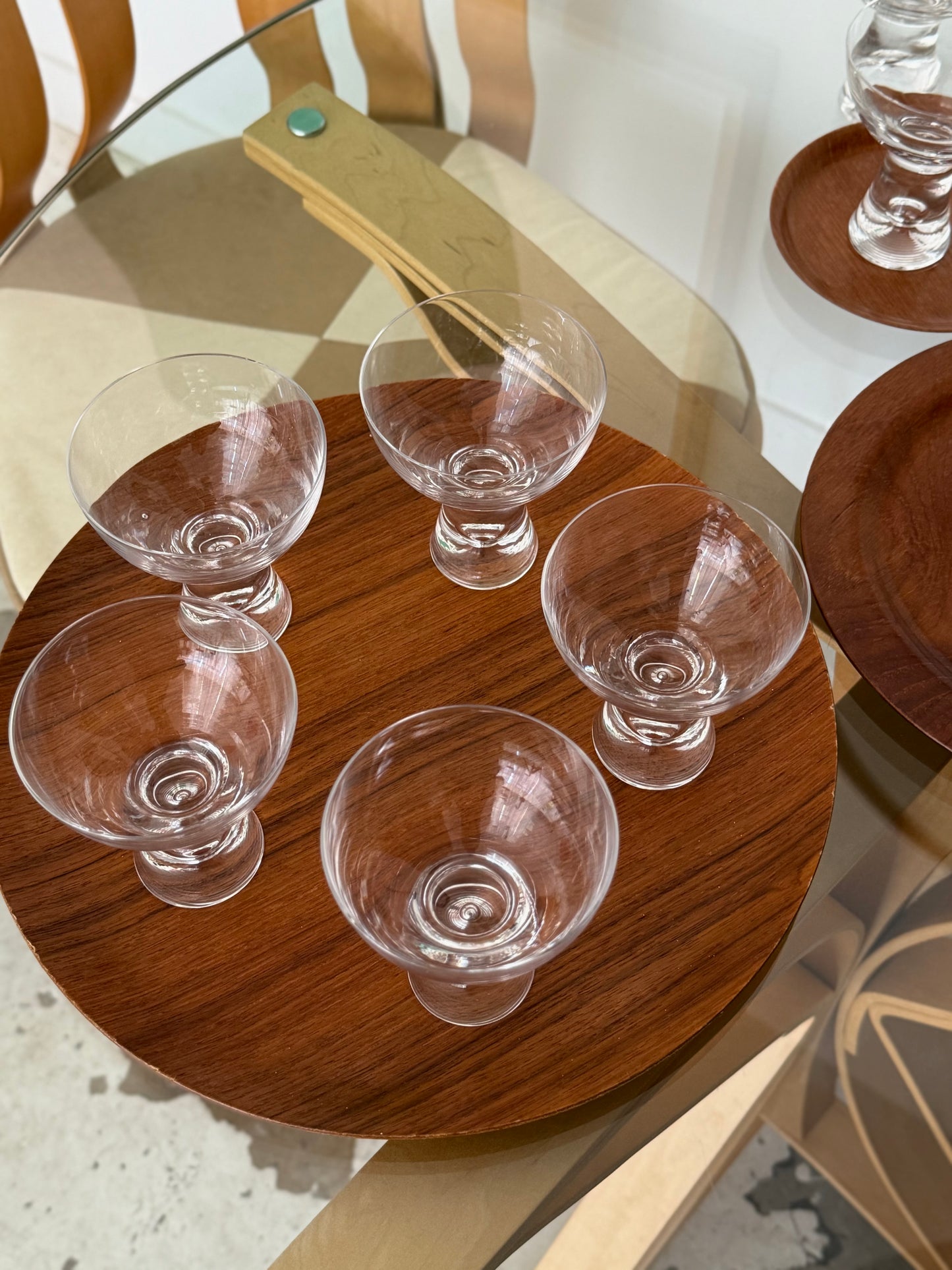 Large round teak tray