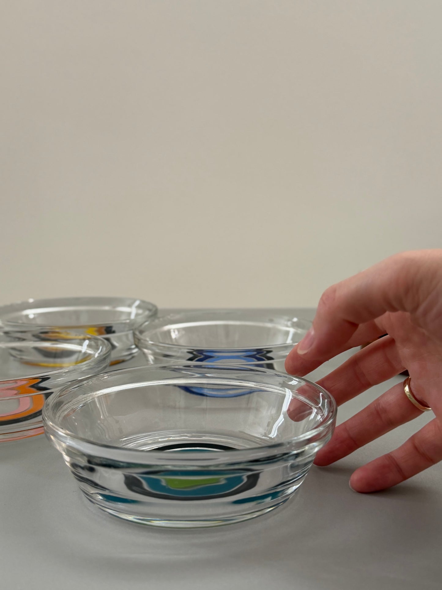 Set of 4 glass bowls by Pierre Cardin