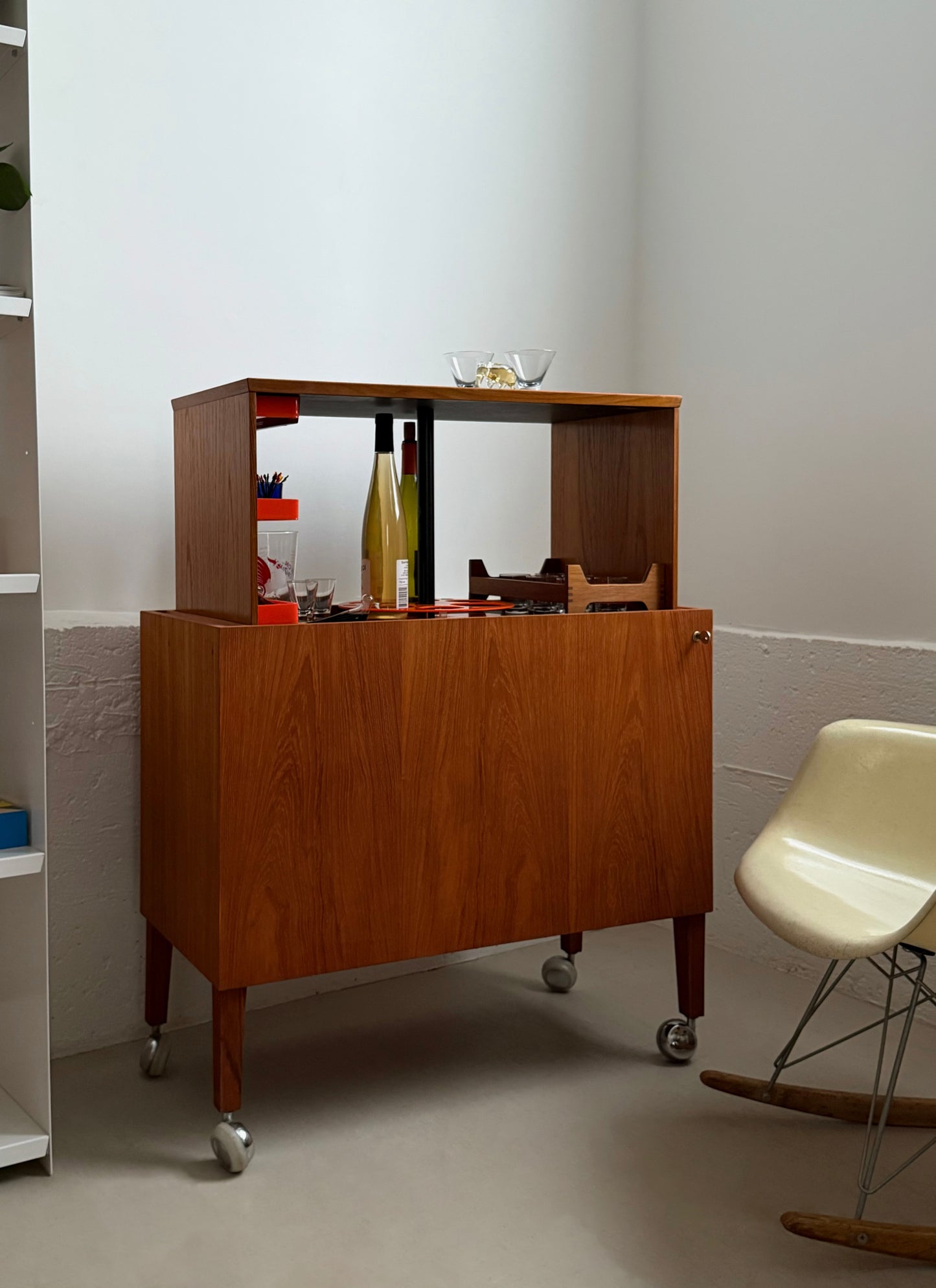 Teak hydraulic bar by Kai Kristiansen for Feldballe Møbler