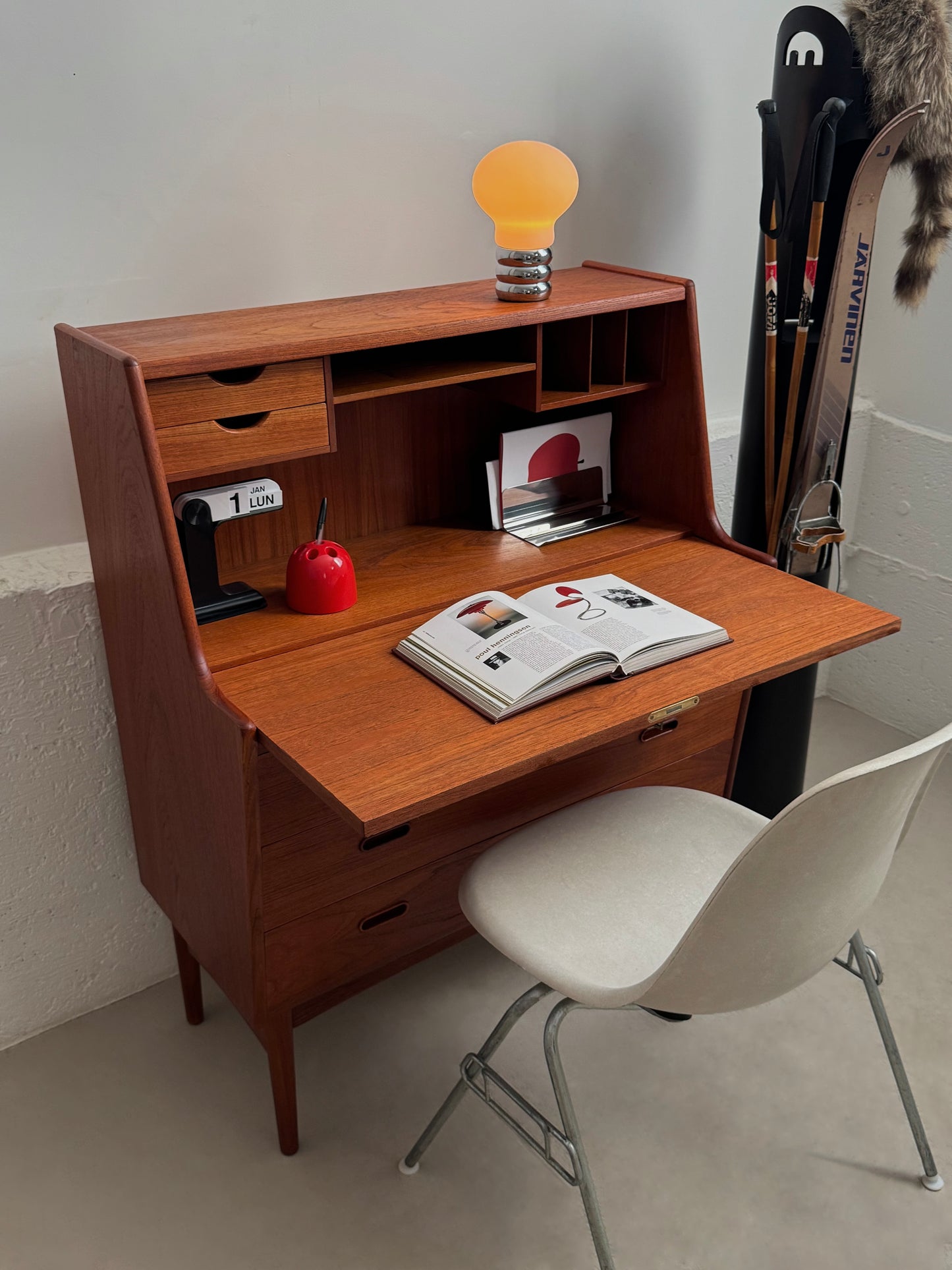Teak secretary desk by Arne Wahl Iversen for Vinde Møbelfabrik