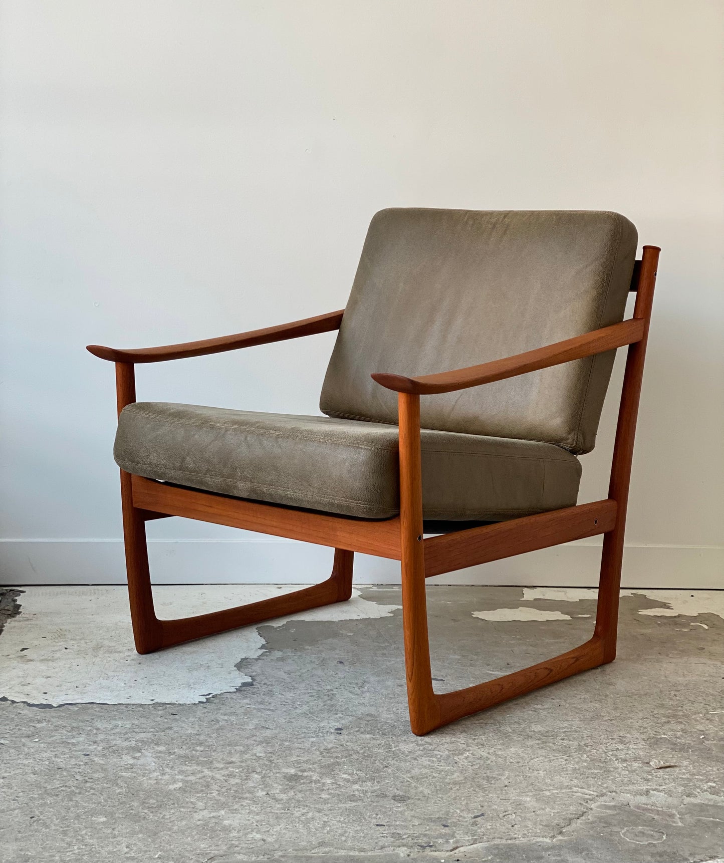 Pair of solid teak lounge chairs by Peter Hvidt and Orla Mølgaard-Nielsen for France&Son