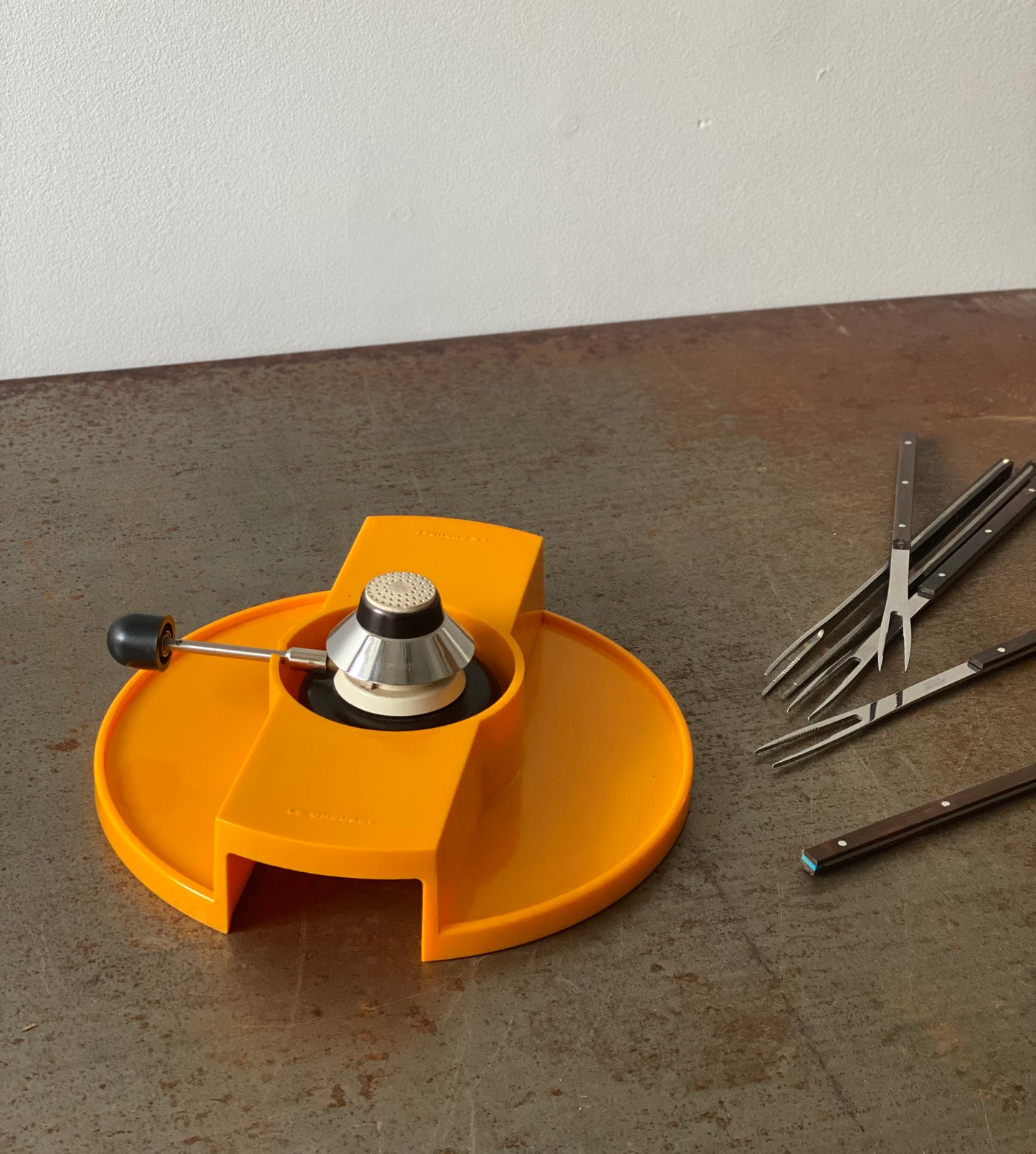 Fondue set by Enzo Mari for Le Creuset