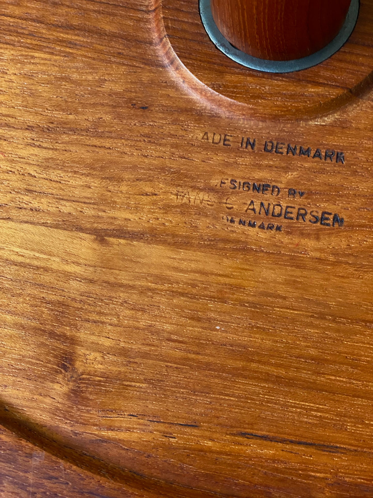 Small solid teak side table by Hans C. Andersen