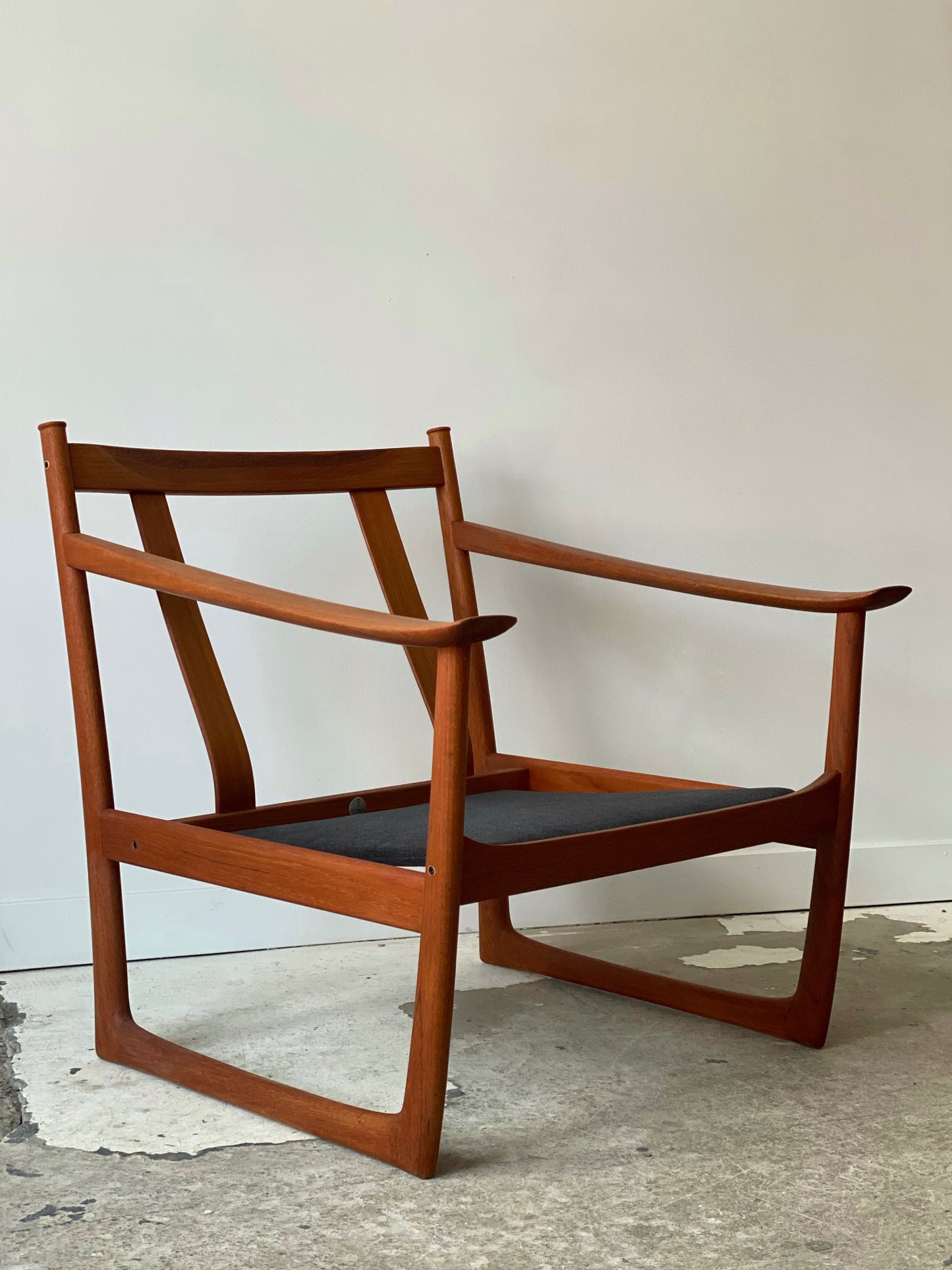Pair of solid teak lounge chairs by Peter Hvidt and Orla Mølgaard-Nielsen for France&Son