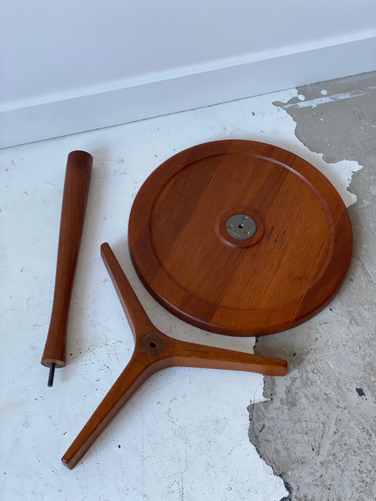 Small solid teak side table by Hans C. Andersen