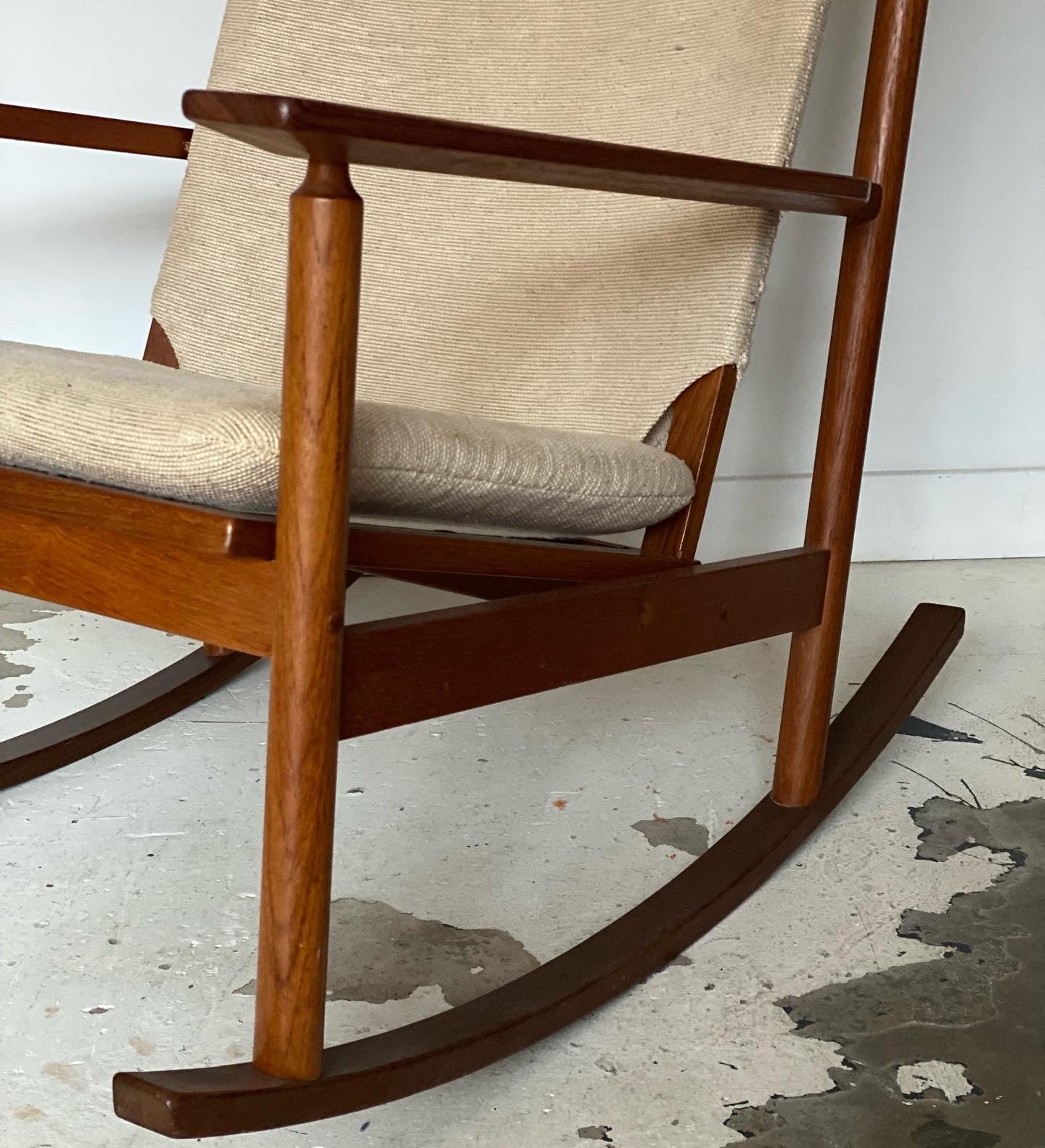 Teak rocking chair by Hans Olsen for Juul Kristensen