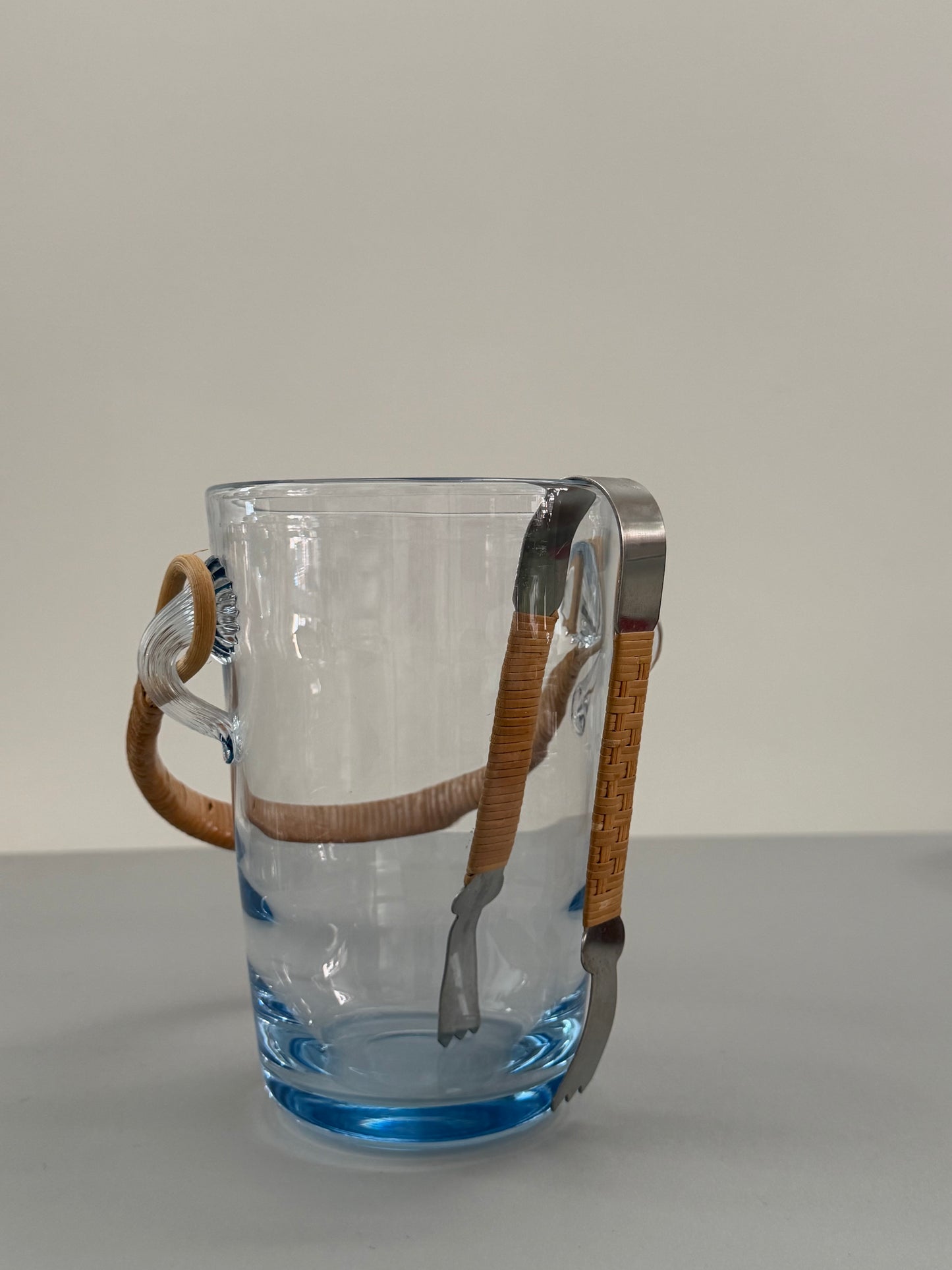 Glass ice bucket and tongs by Per Lutken for Holmegaard