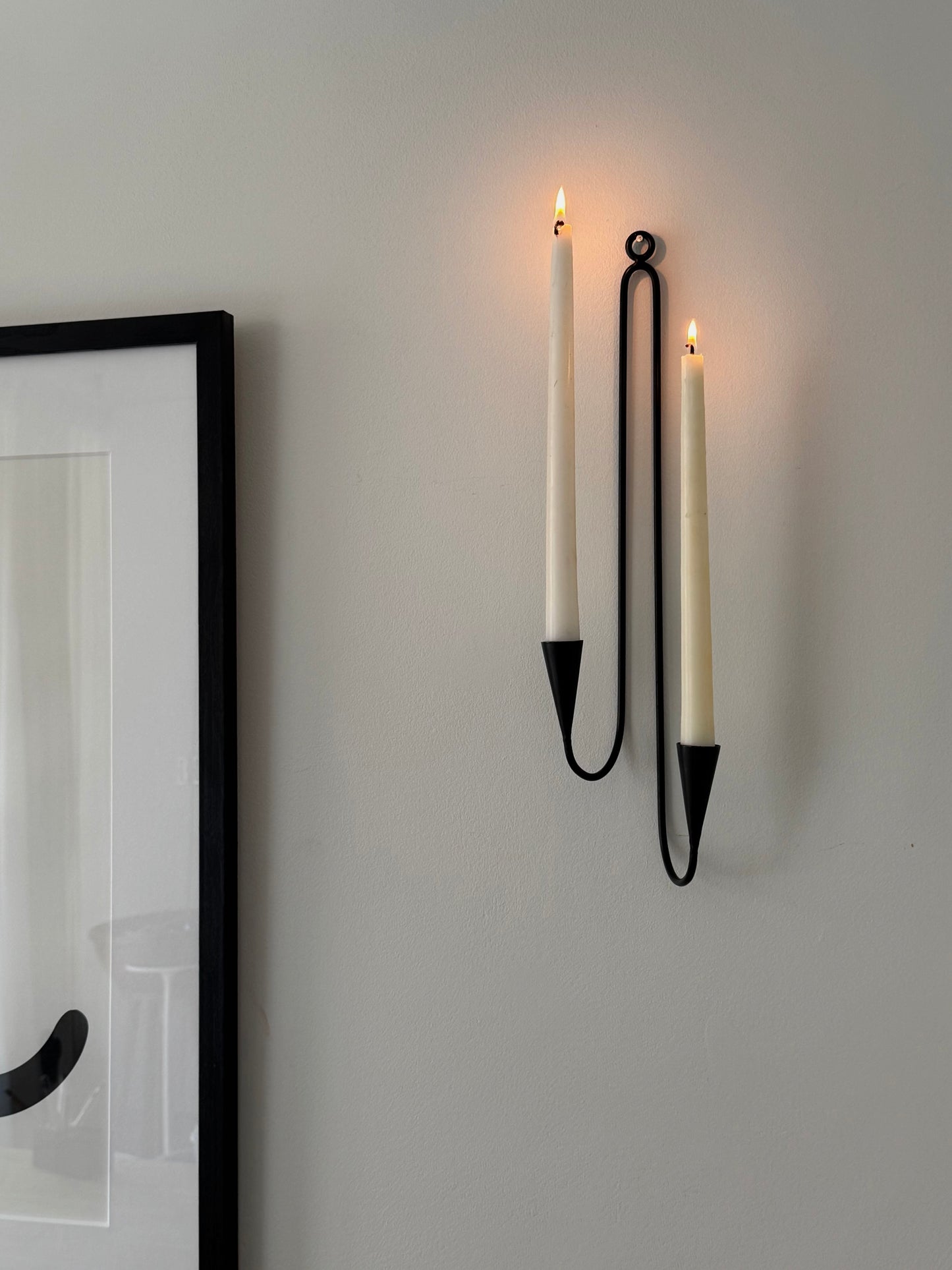Wrought iron wall candleholder