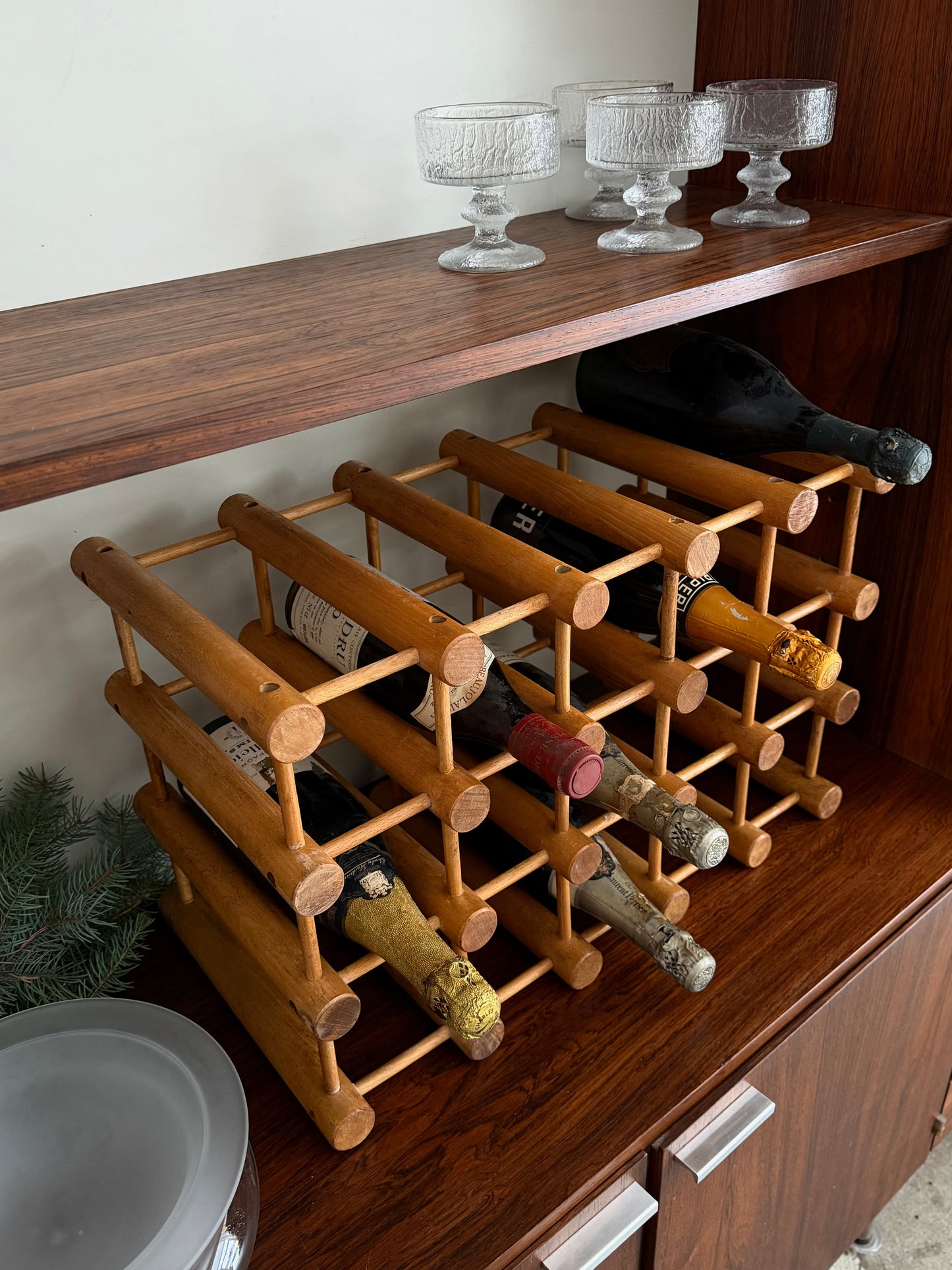 Oak wine rack by Nissen