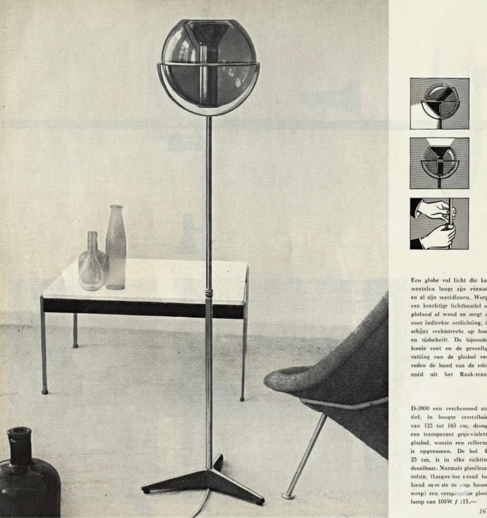 D-200 Globe floor lamp by Frank Ligtelijn for Raak Lichtarchitectuur