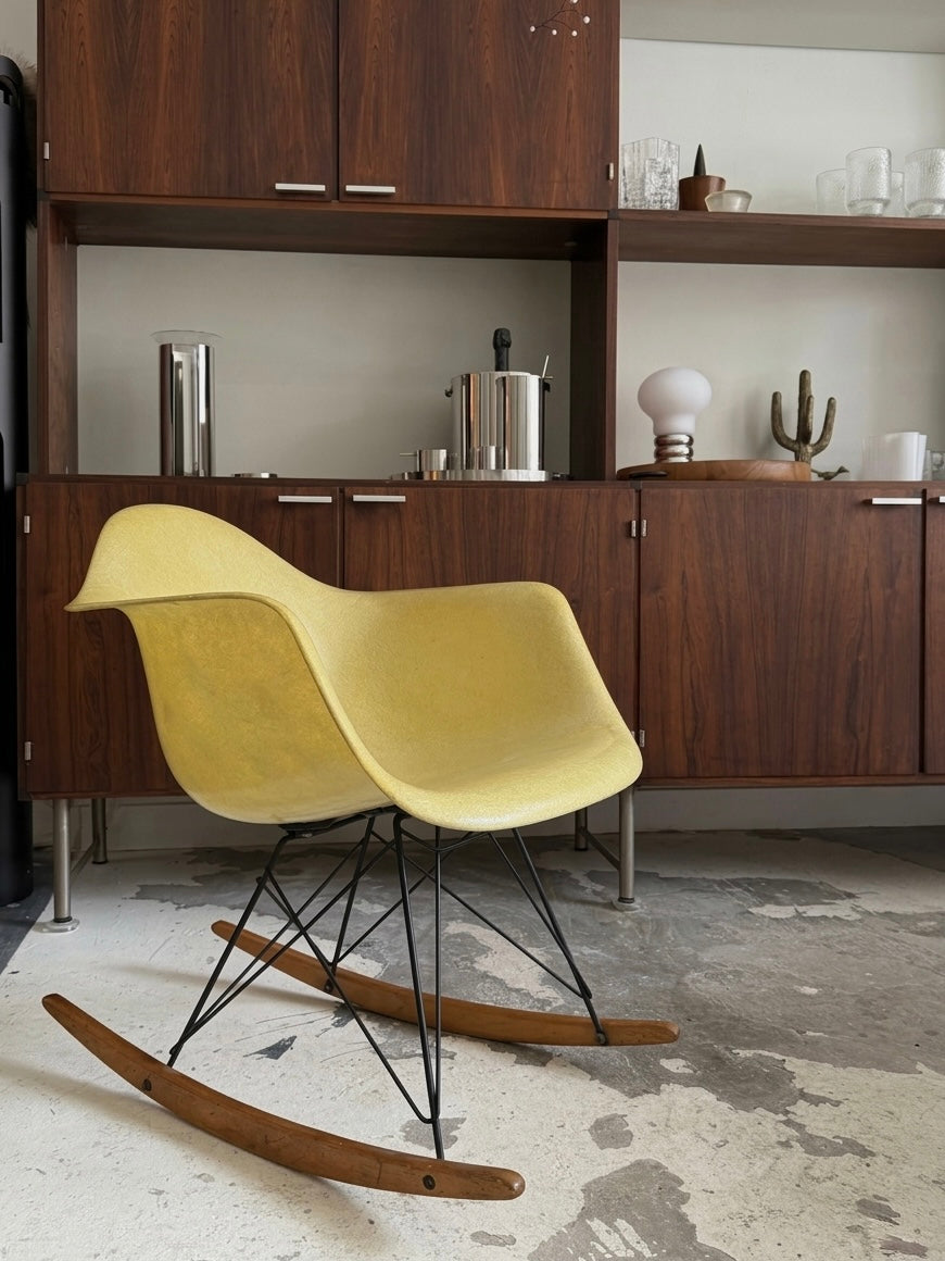 RAR rope edge fibreglass rocking chair by Charles & Ray Eames for Herman Miller