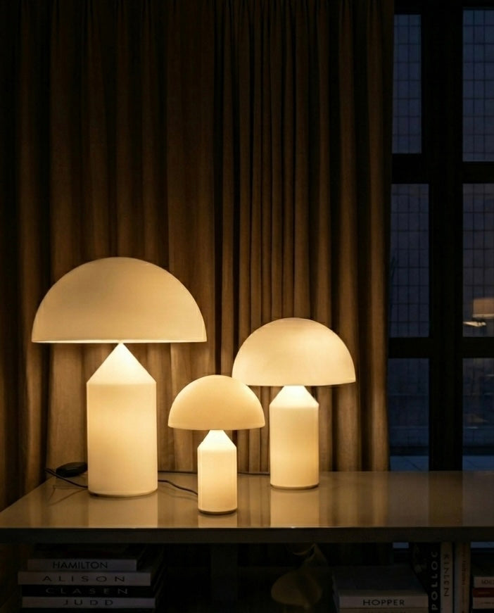 Atollo table lamps by Vico Magistretti for Oluce