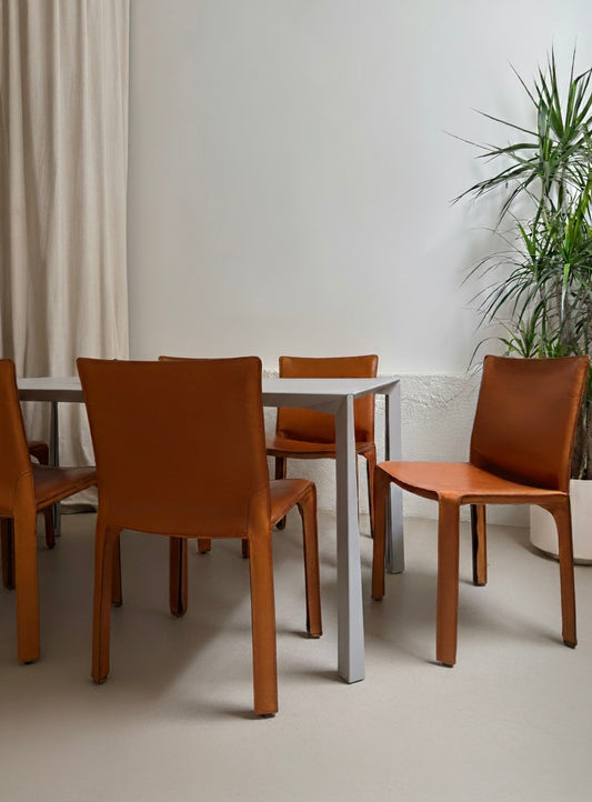 Sets of four Cab 412 chairs by Mario Bellini for Cassina