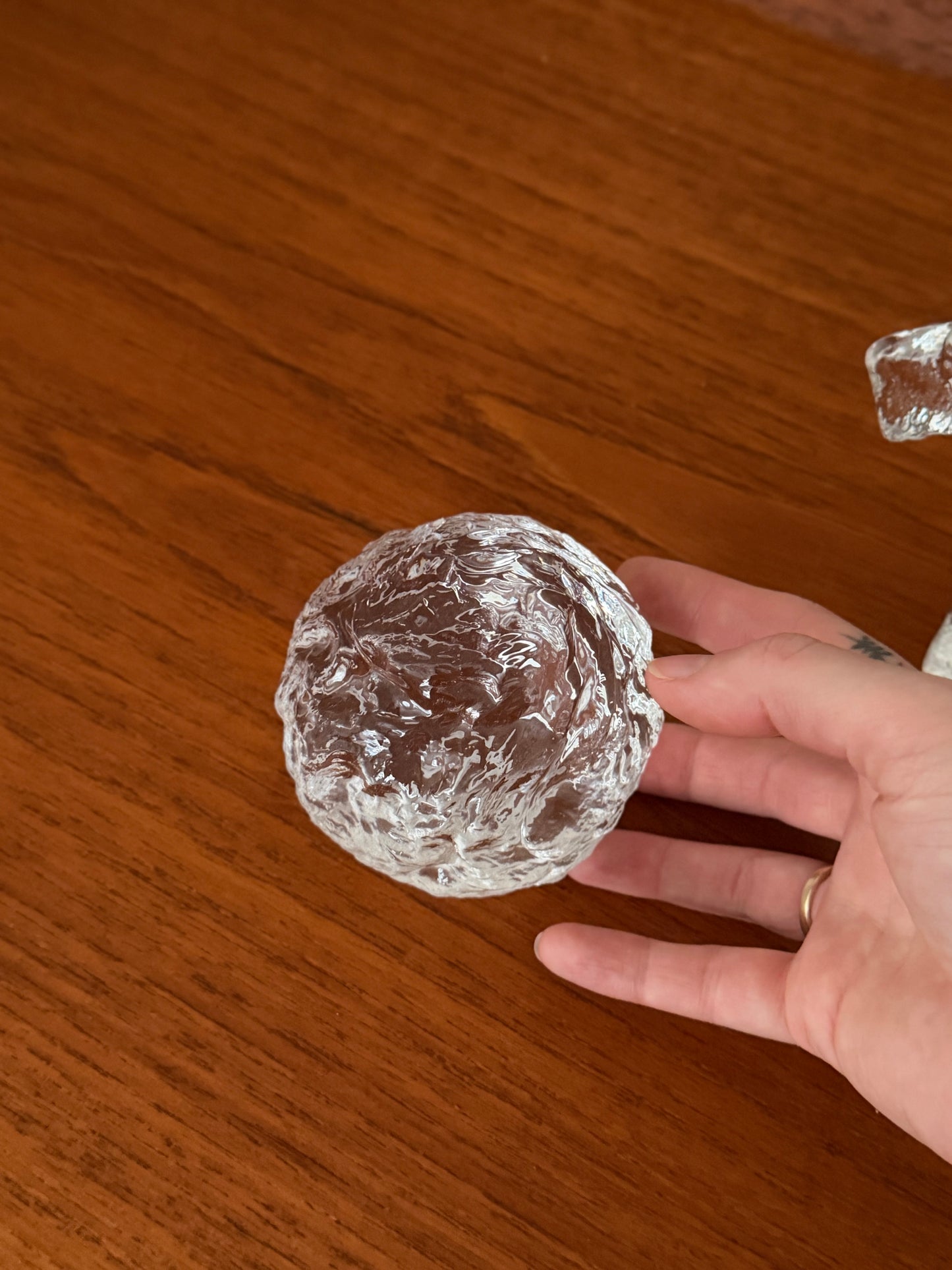 Crystal snowball paperweight by Ann Wärff for Kosta Boda