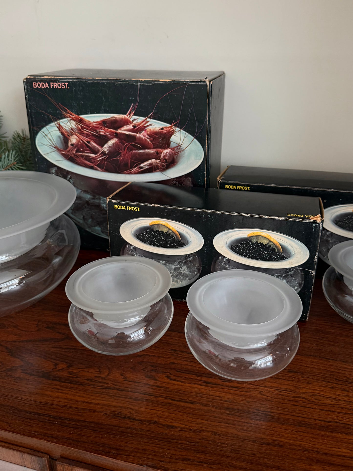 Small glass chiller dishes by Boda