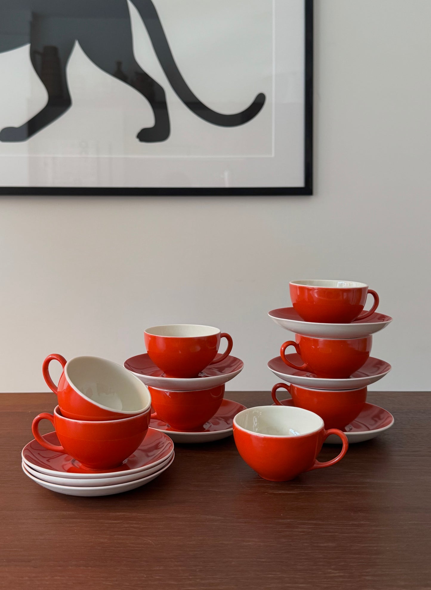 Set of 8 Espresso cups and saucers by Arabia