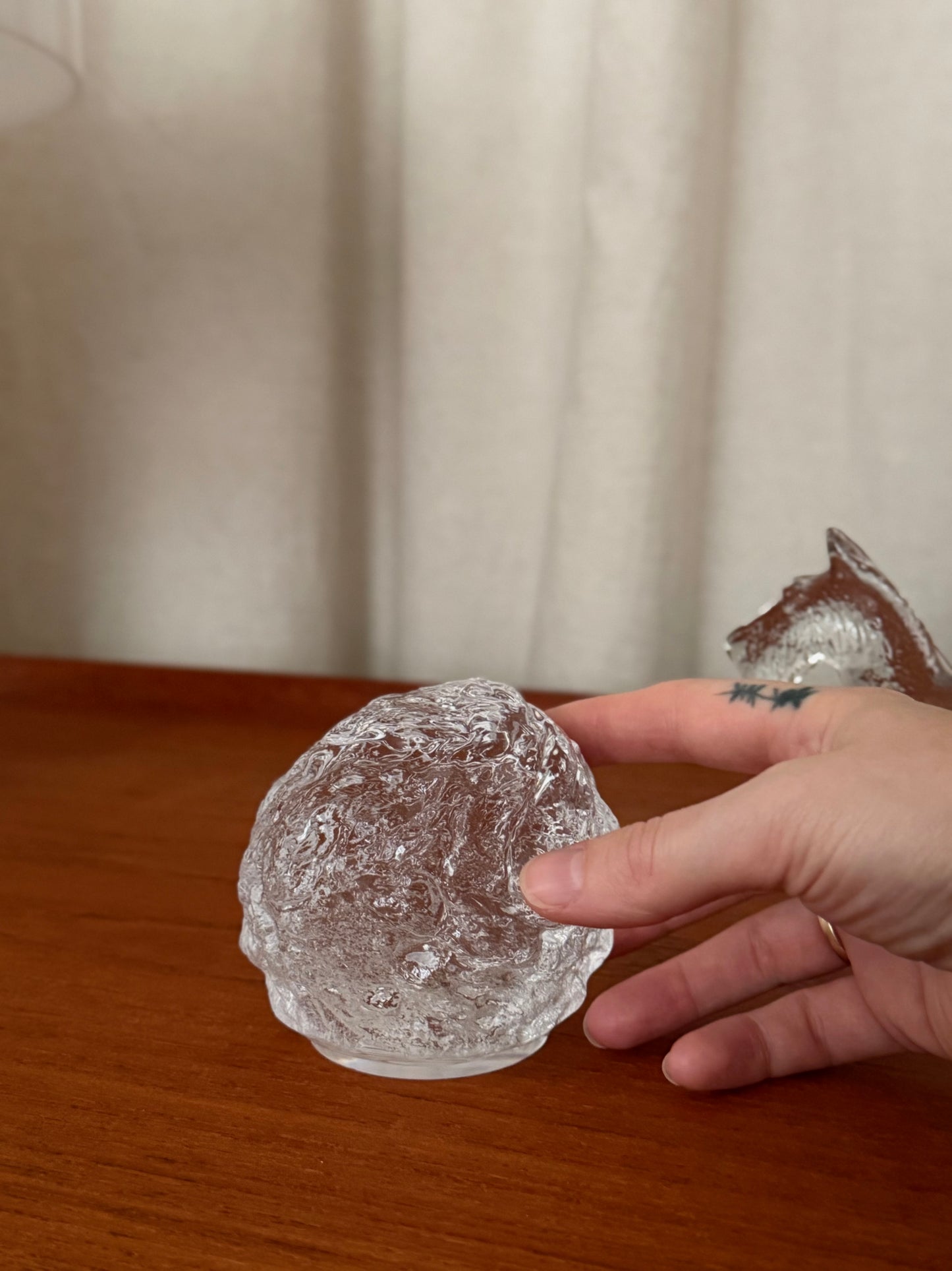 Crystal snowball paperweight by Ann Wärff for Kosta Boda