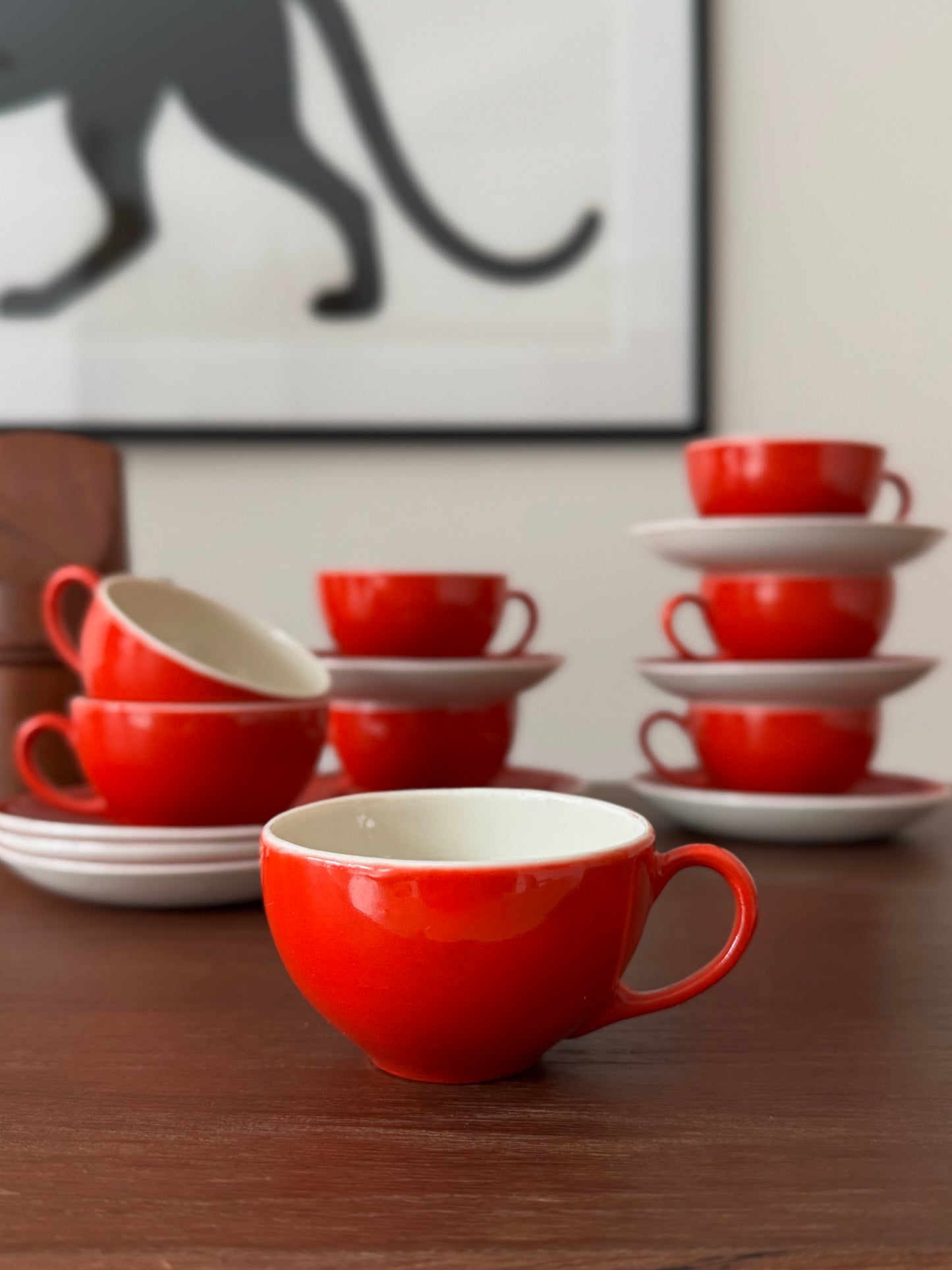 Set of 8 Espresso cups and saucers by Arabia
