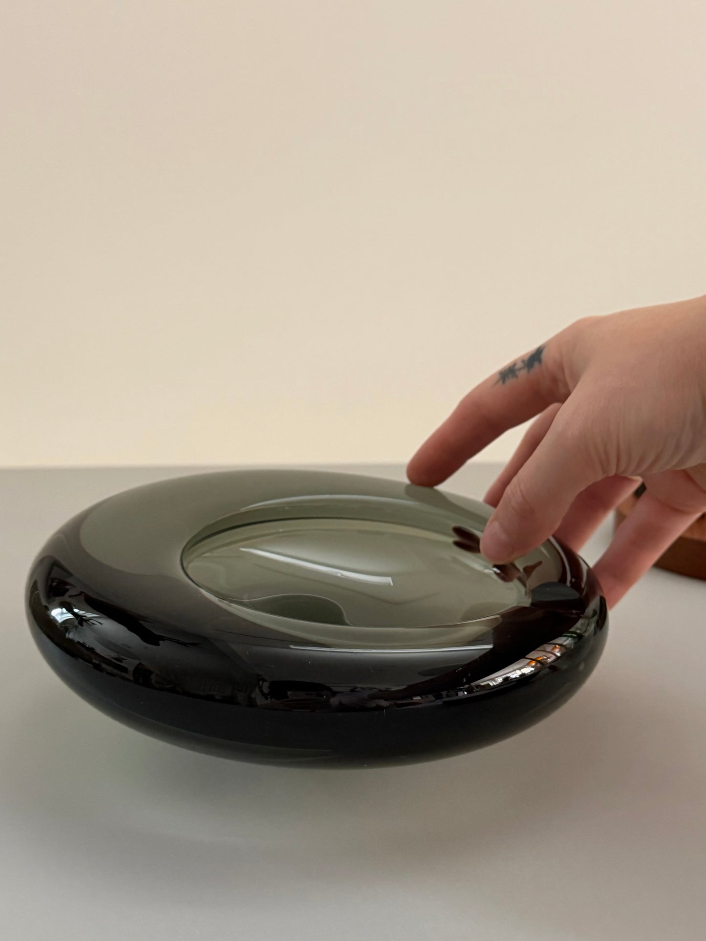 Glass ashtray by Per Lutken for Holmegaard