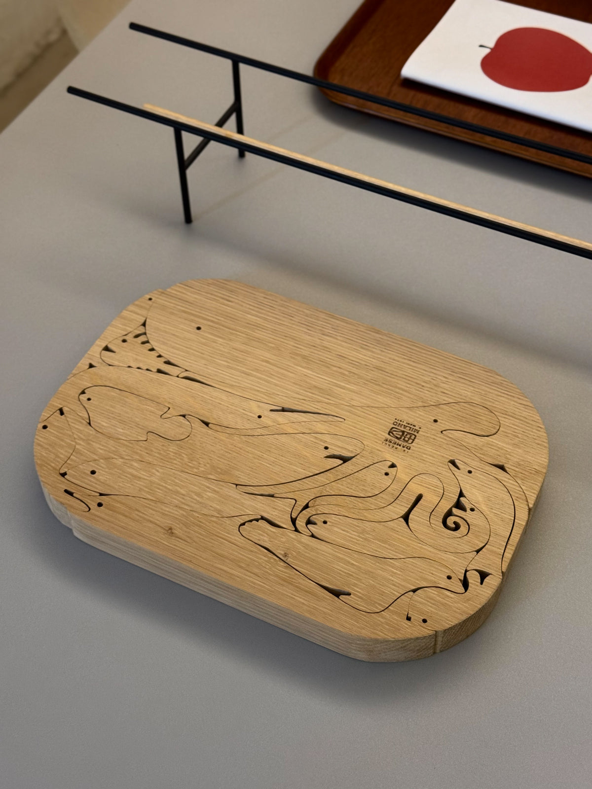 16 Pesci oak puzzle by Enzo Mari