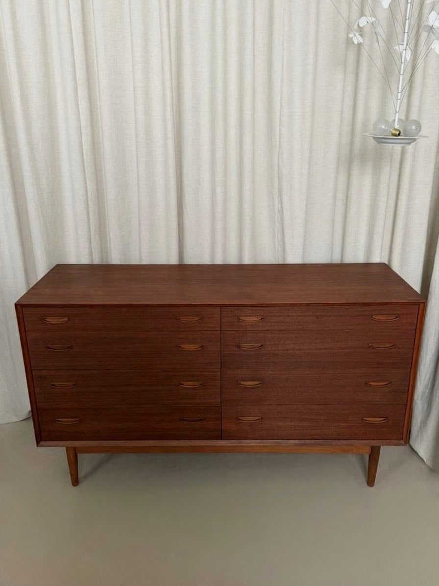 Eight-drawer teak dresser by Erik Buch for Brouers Møbelfabrik