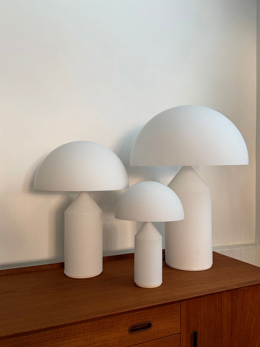 Atollo table lamps by Vico Magistretti for Oluce