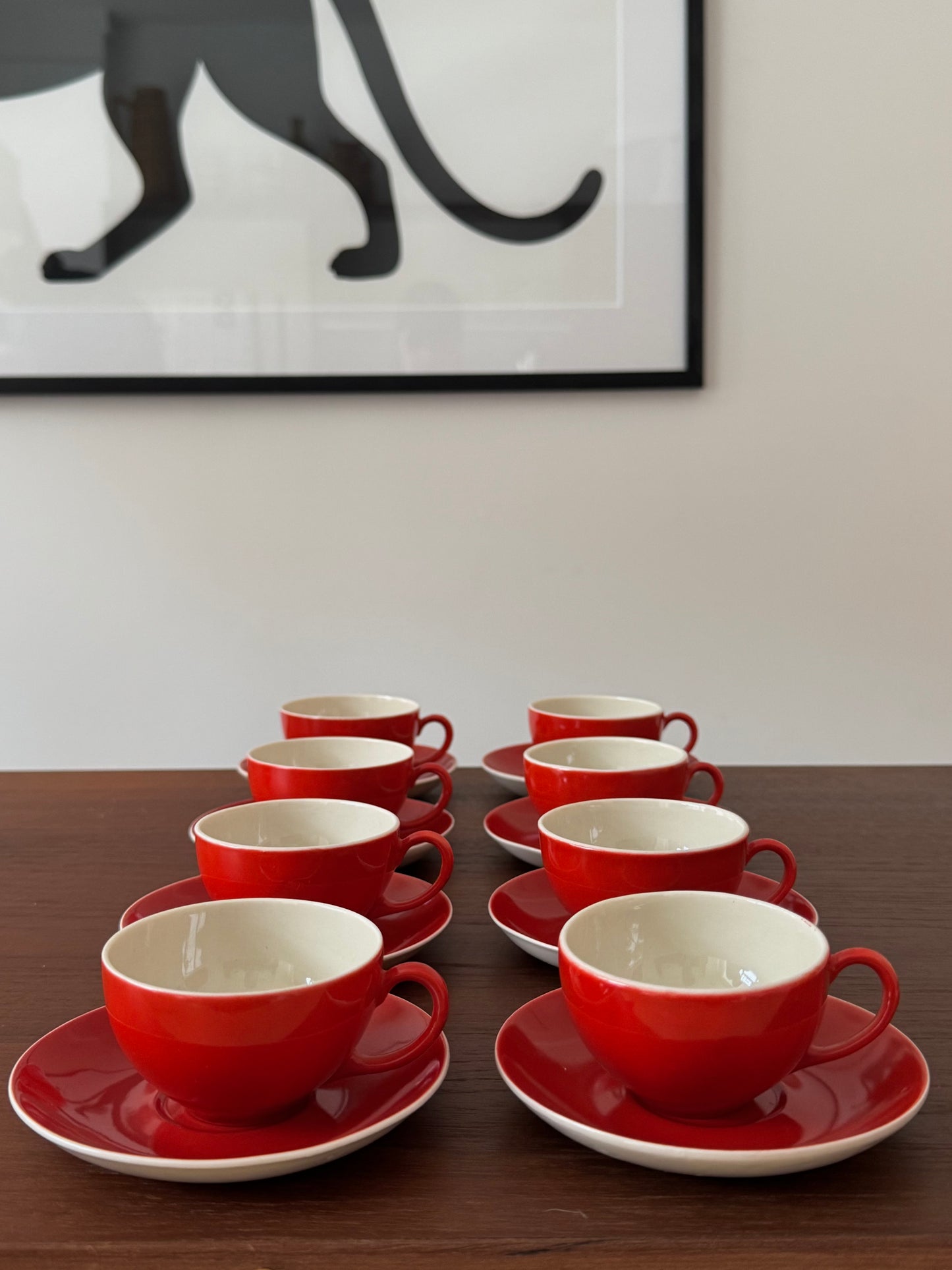 Set of 8 Espresso cups and saucers by Arabia