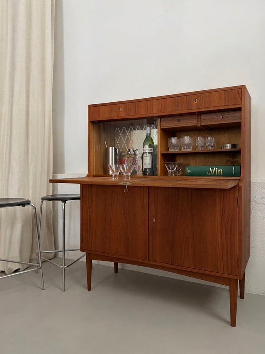 Teak bar/secretary desk by H.P. Hansen