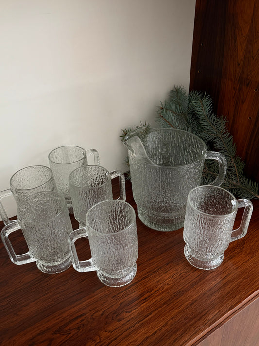 Verres à bière et pichet de la marque Indiana Glass