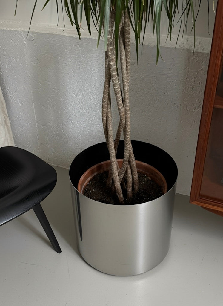 Extra large polished steel planters