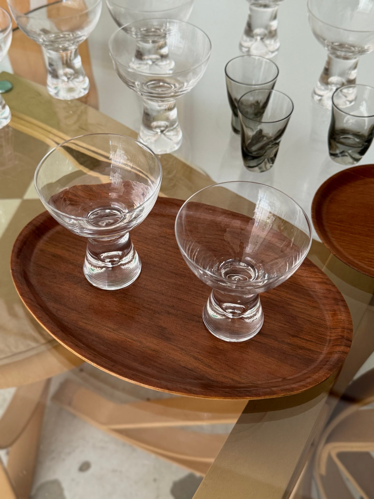 Small oval teak tray by Ary for Olympic Airways