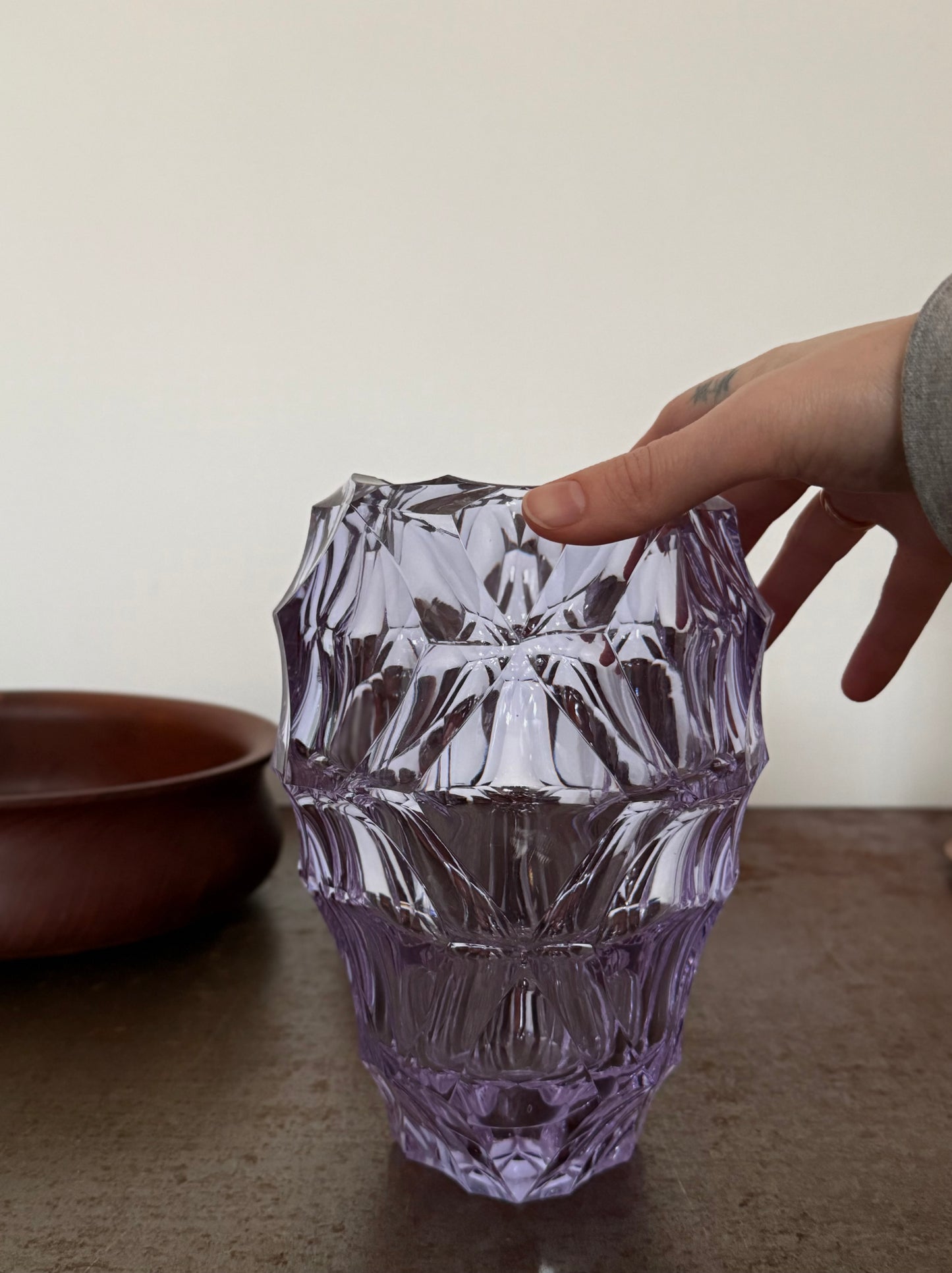 Amethyst Bohemian glass vase