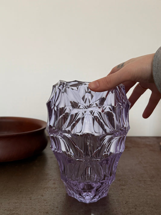 Amethyst Bohemian glass vase