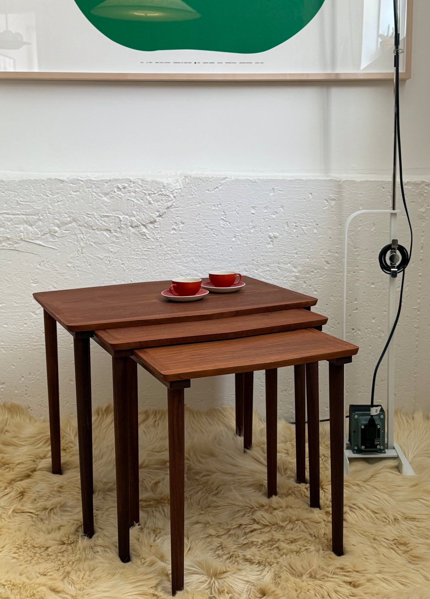 Set of 3 teak nesting tables