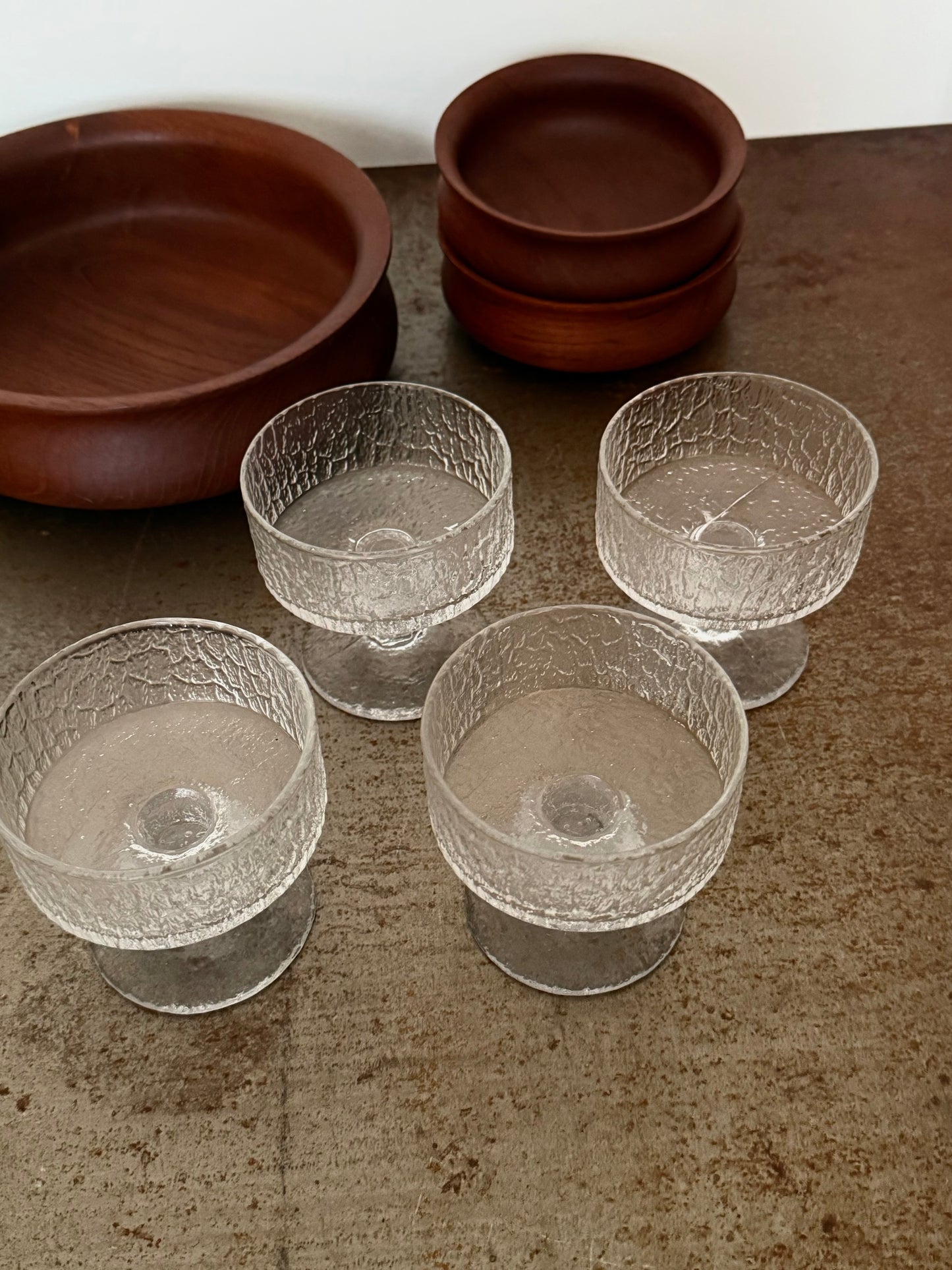 Set of 4 footed bowls by Timo Sarpaneva for Iittala