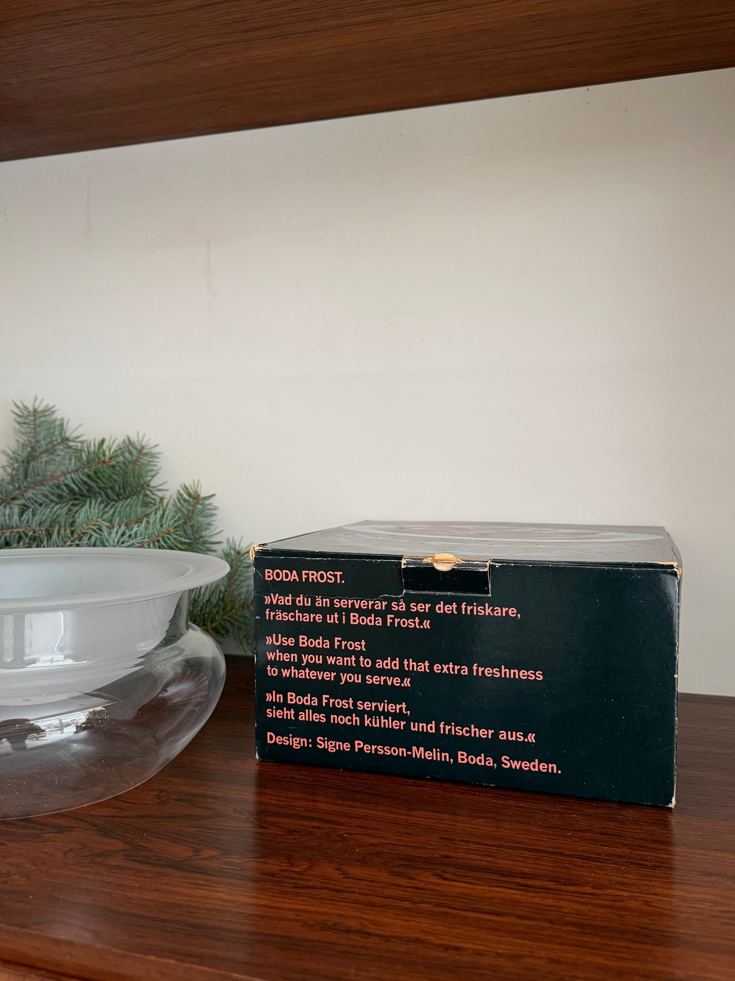 Large glass chiller dish by Boda