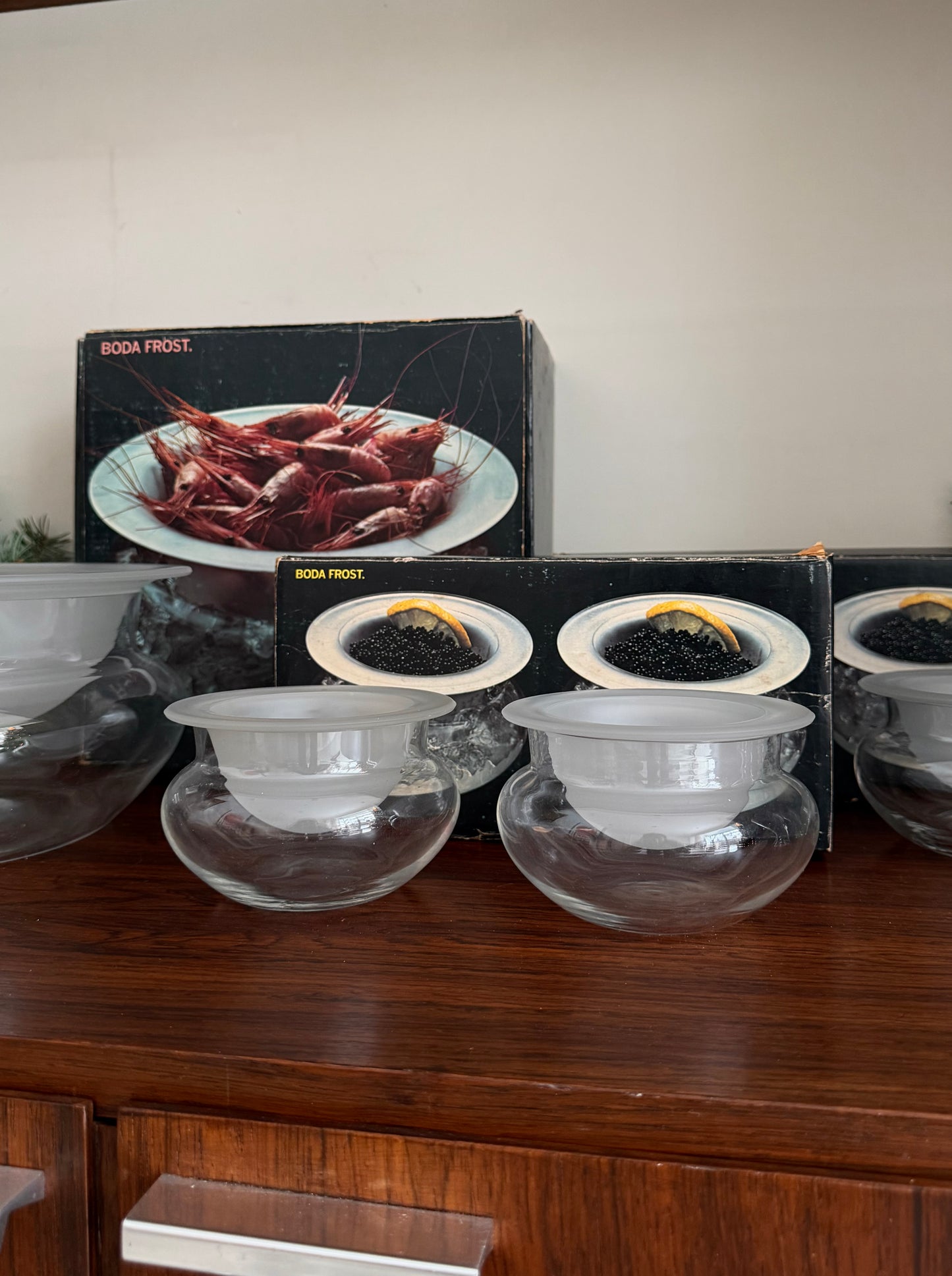 Small glass chiller dishes by Boda